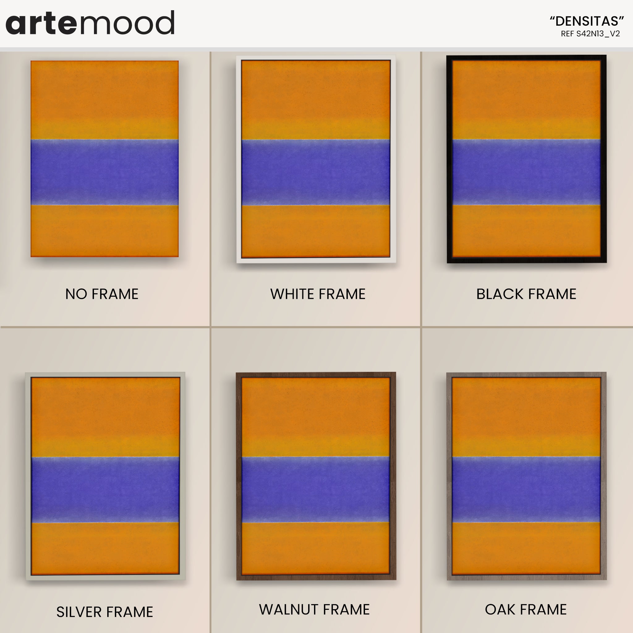 Color Field Artwork Print On Canvas - Minimalist, Zen, Orange, Violet, Rothko Style Wall Art