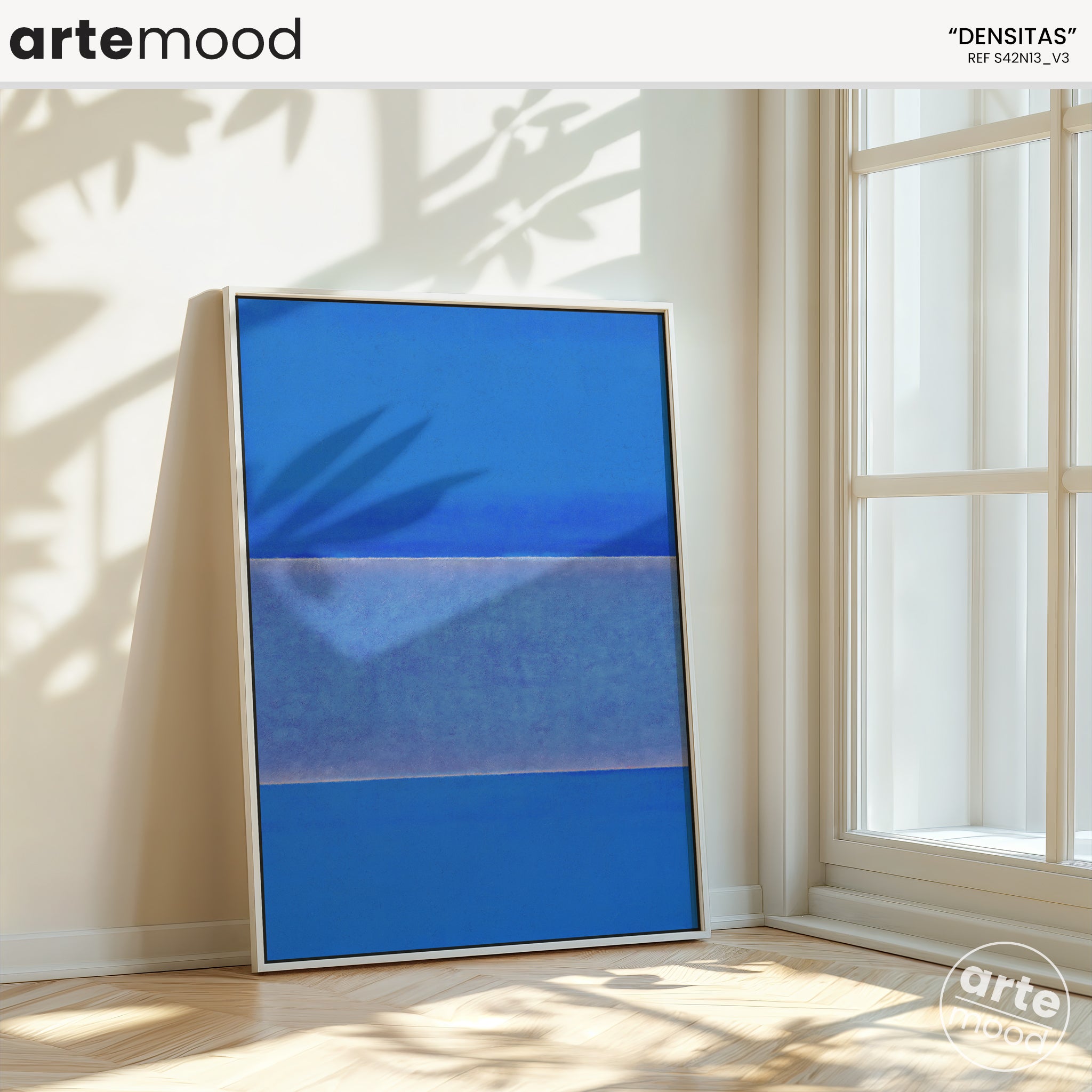 Color Field Artwork Print On Canvas - Minimalist, Zen, Blue Tones, Blue Color, Minimal Wall Art