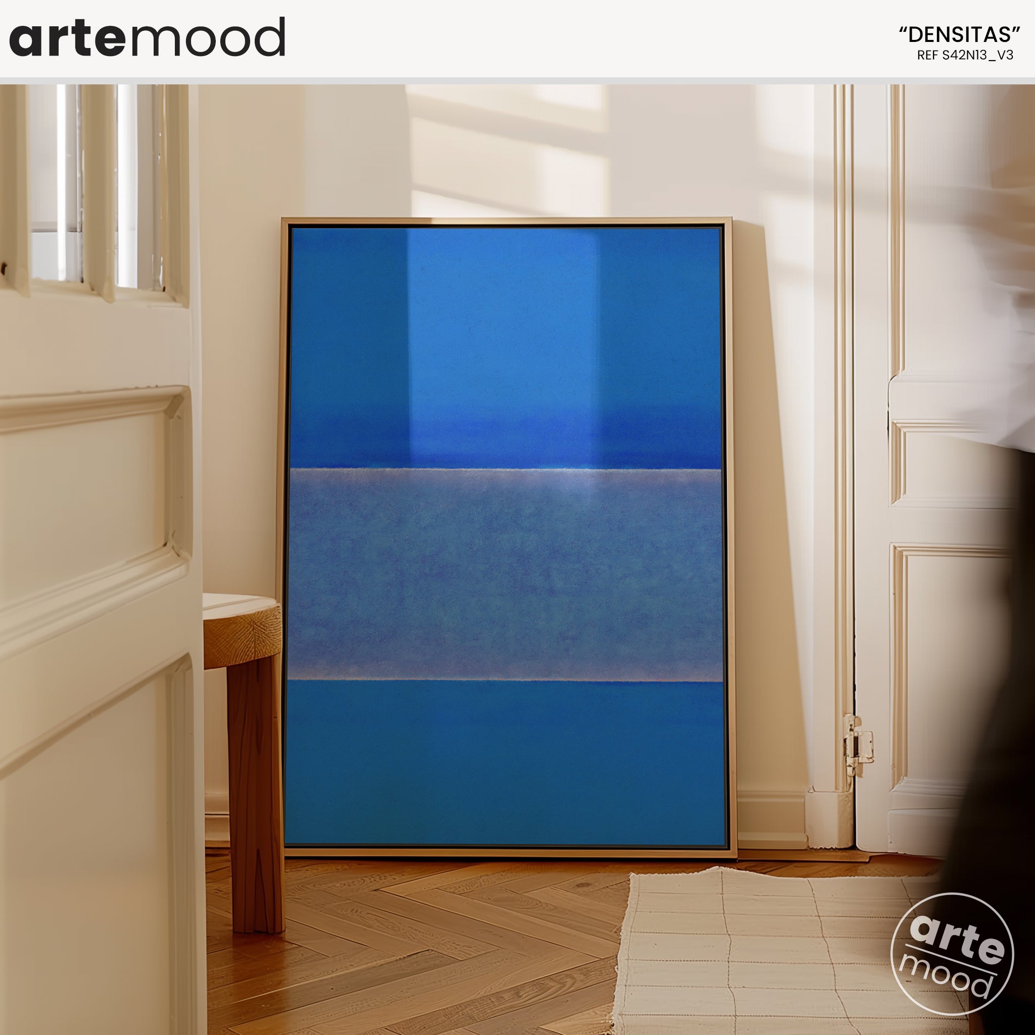 Color Field Artwork Print On Canvas - Minimalist, Zen, Blue Tones, Blue Color, Minimal Wall Art