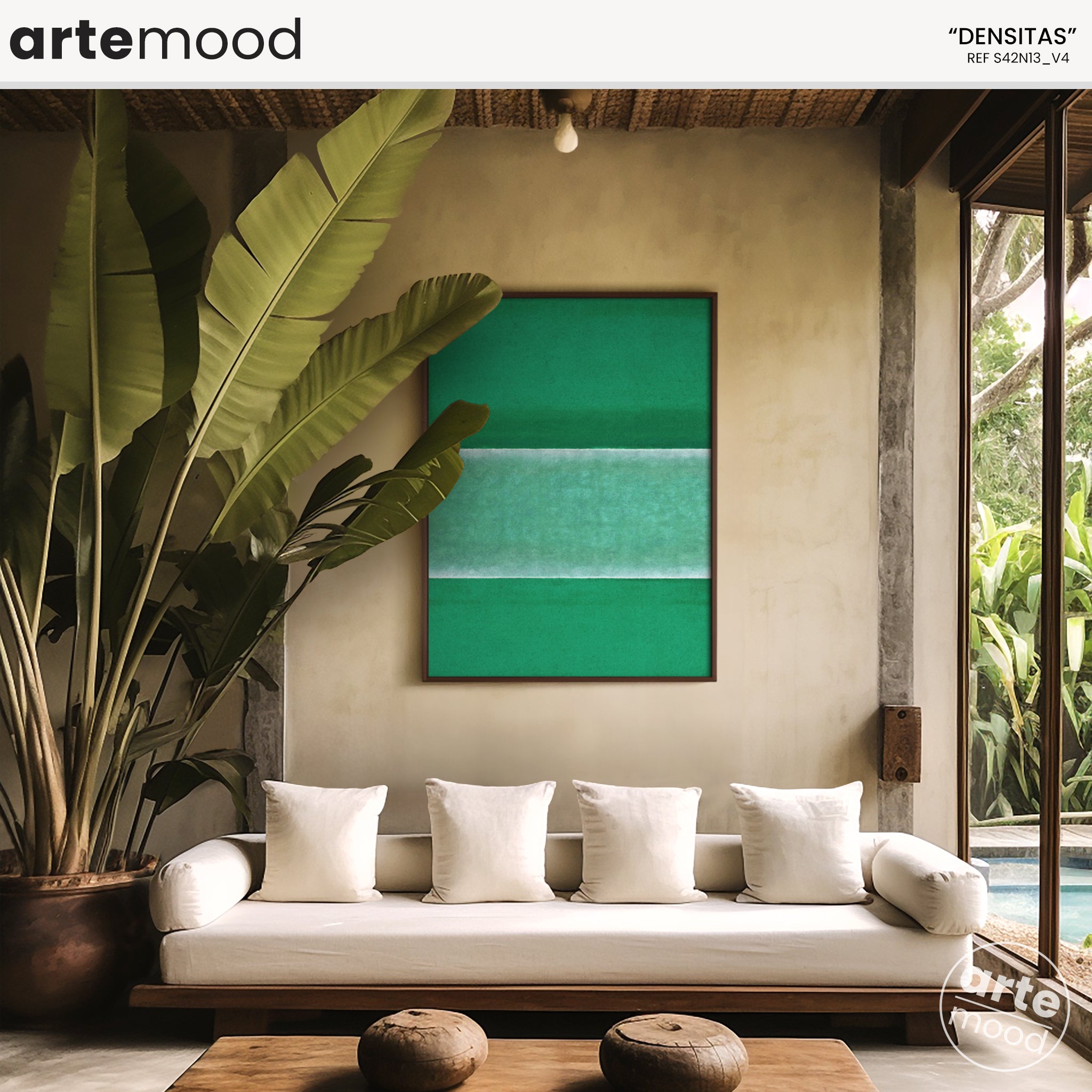 Color Field Artwork Print On Canvas - Minimalist, Zen, Green Rothko Style Wall Art Print