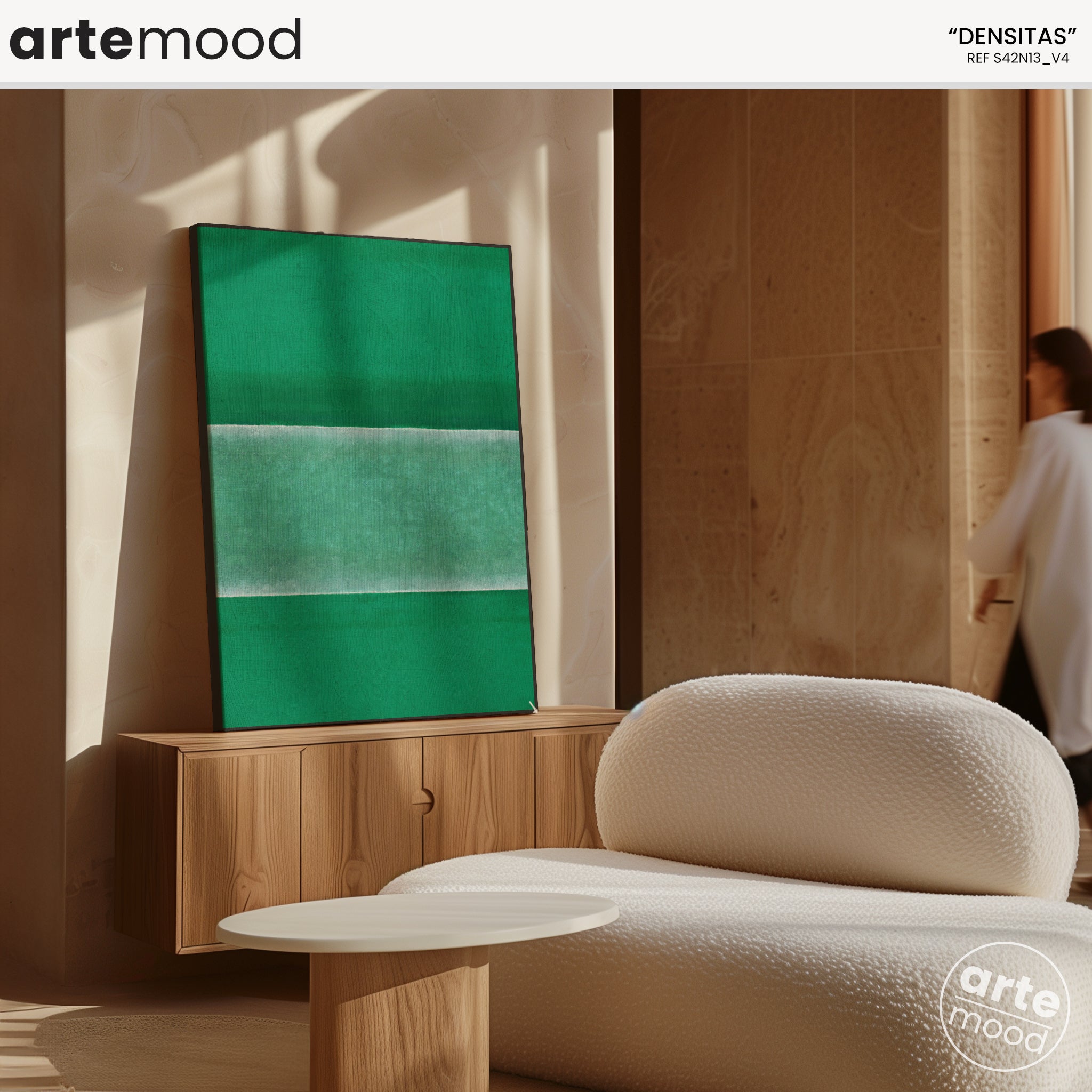 Color Field Artwork Print On Canvas - Minimalist, Zen, Green Rothko Style Wall Art Print