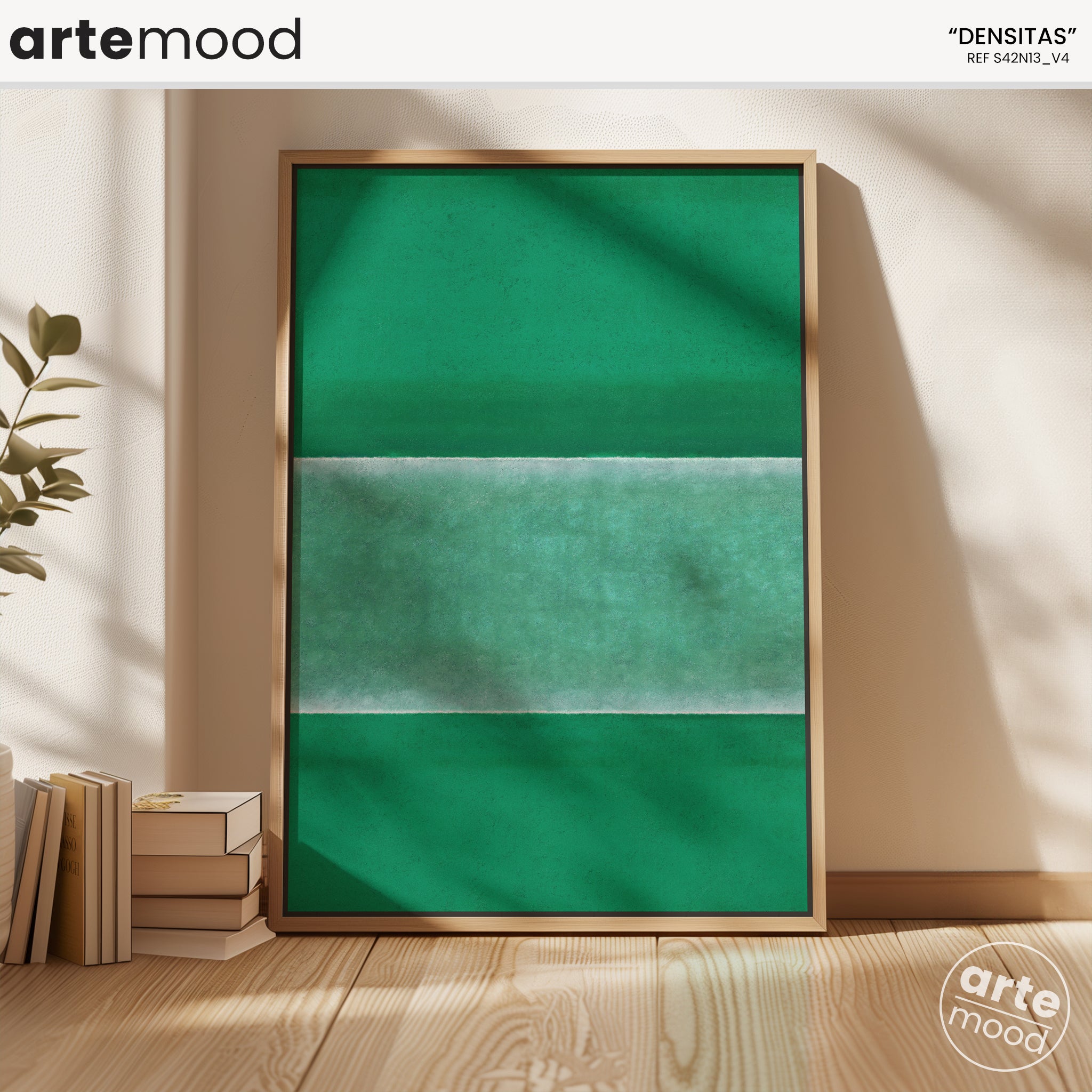 Color Field Artwork Print On Canvas - Minimalist, Zen, Green Rothko Style Wall Art Print