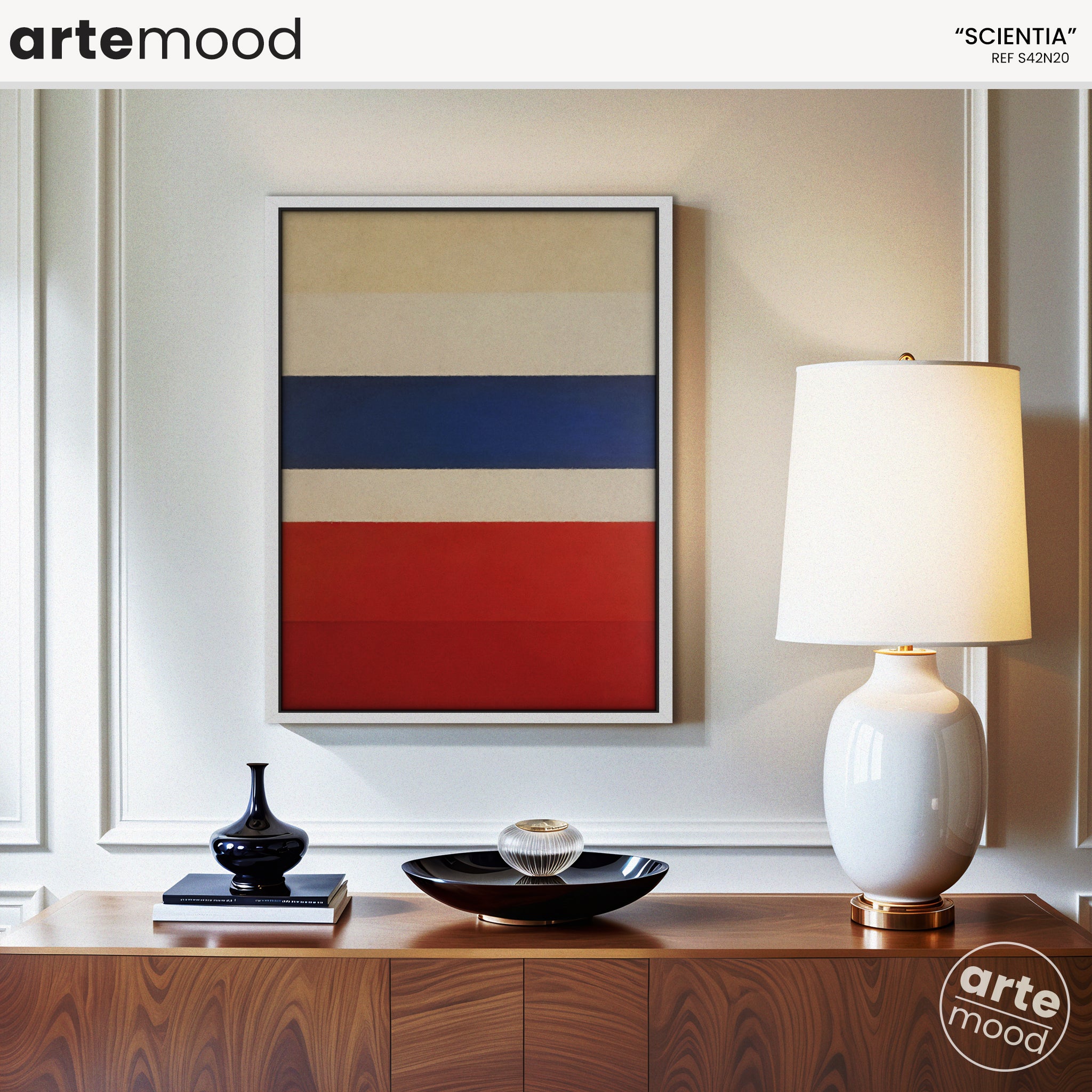 Color Field Artwork Print On Canvas - Minimalist, Zen, Red, Blue, Energetic, Vibrant, Wall Art