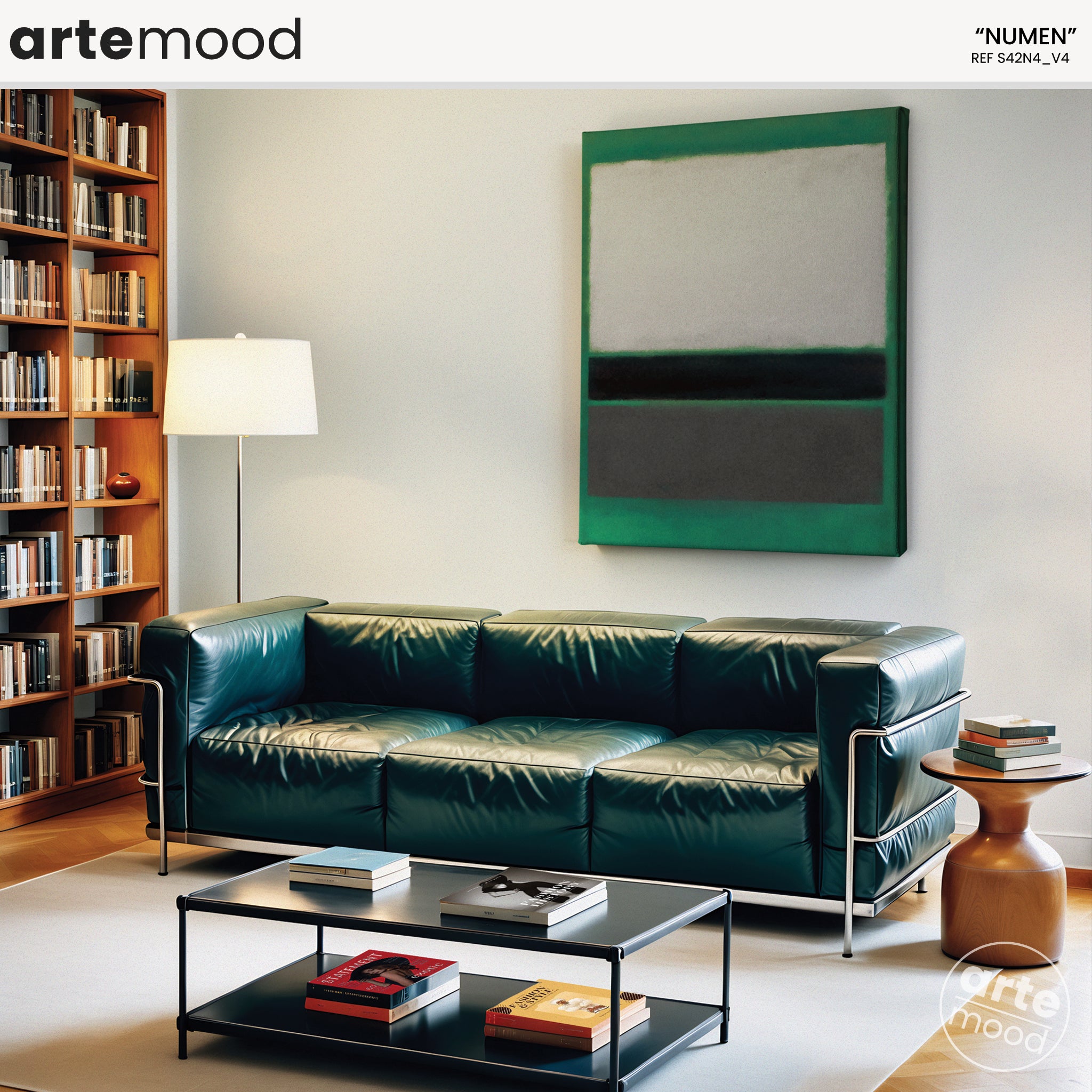 Color Field Artwork Print On Canvas - Minimalist, Zen, Green, Black, Grey, White, Nature, Organic, Framed Wall Art Rothko Style