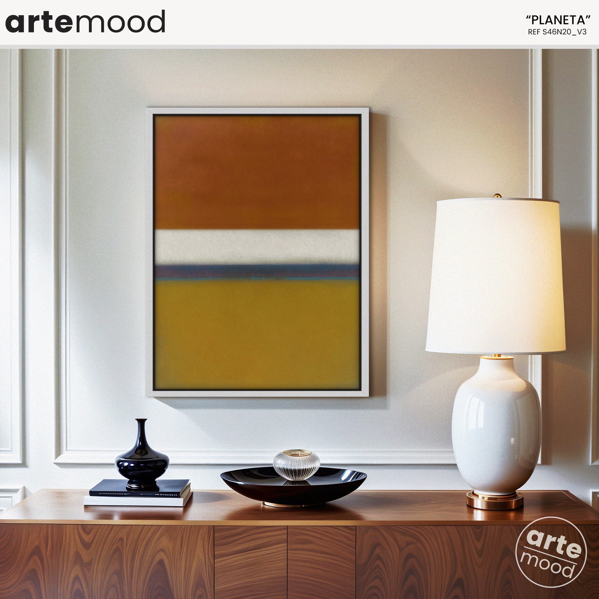 Color Field Artwork Print On Canvas - Minimalist, Zen, Orange, Brown, Gold, Rothko Style Wall Art Framed