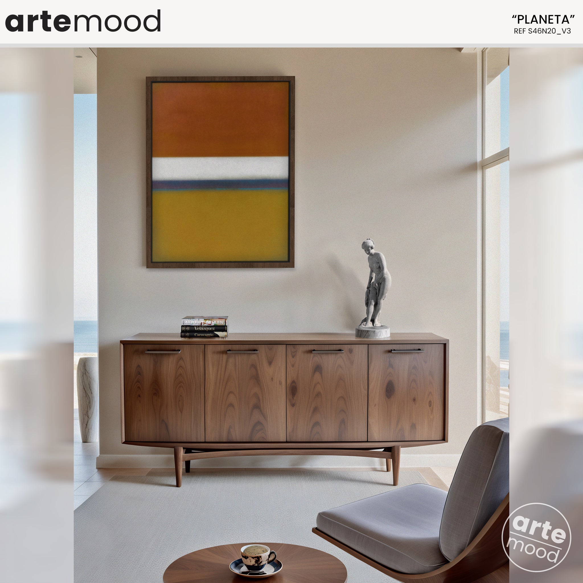 Color Field Artwork Print On Canvas - Minimalist, Zen, Orange, Brown, Gold, Rothko Style Wall Art Framed