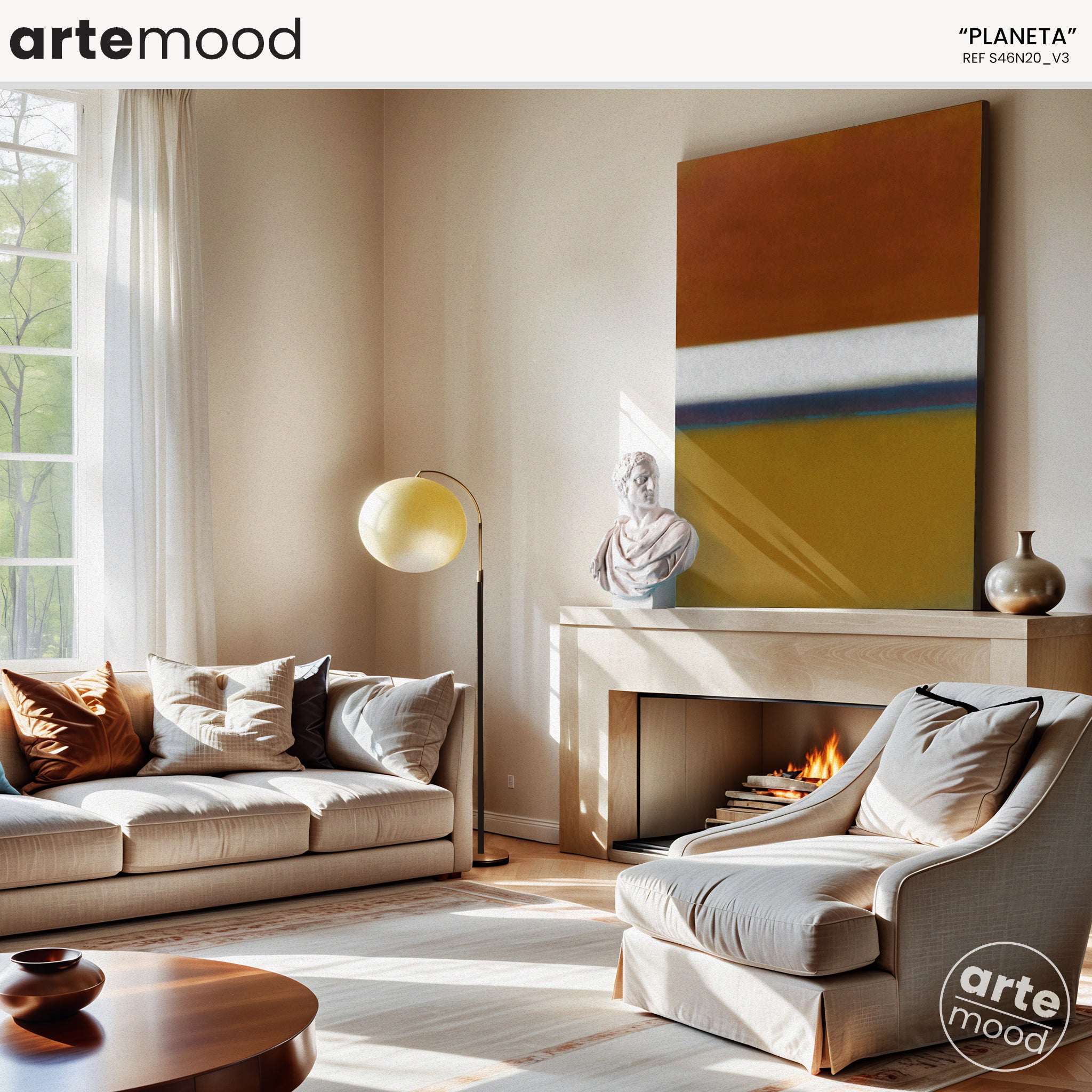 Color Field Artwork Print On Canvas - Minimalist, Zen, Orange, Brown, Gold, Rothko Style Wall Art Framed