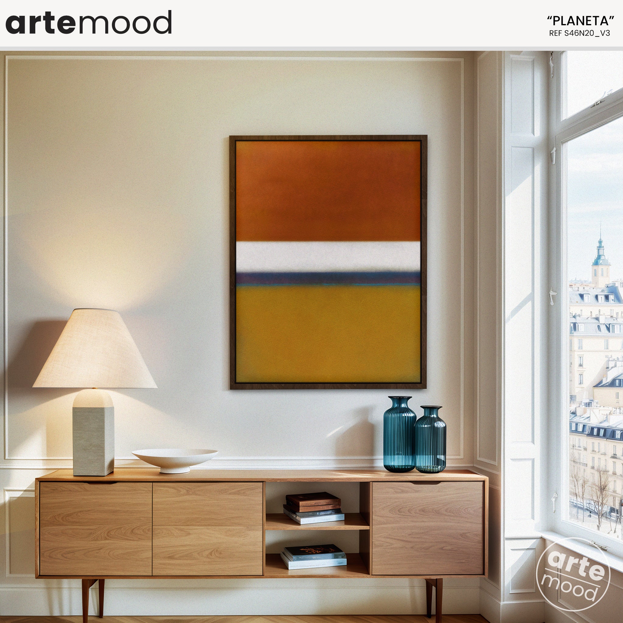 Color Field Artwork Print On Canvas - Minimalist, Zen, Orange, Brown, Gold, Rothko Style Wall Art Framed