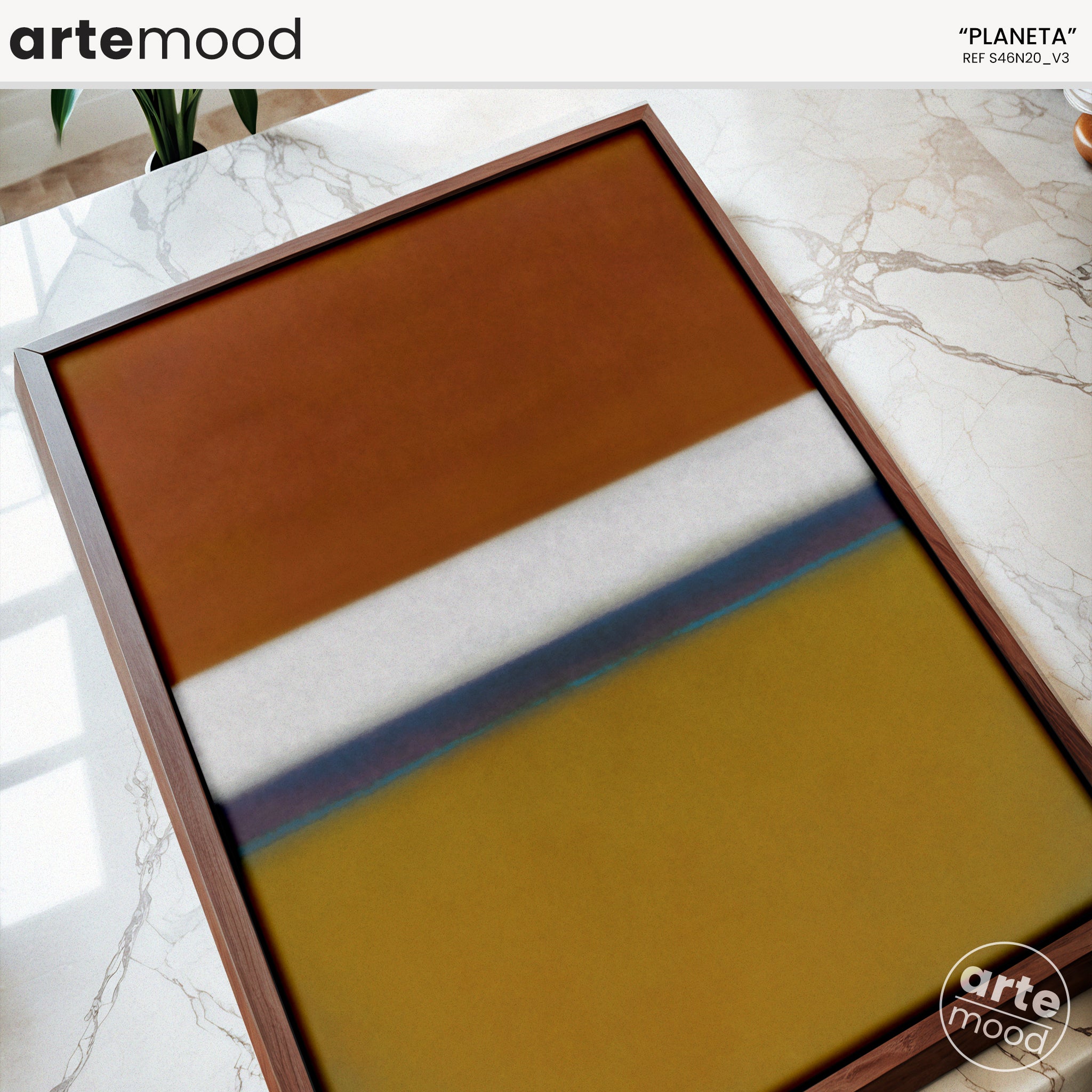 Color Field Artwork Print On Canvas - Minimalist, Zen, Orange, Brown, Gold, Rothko Style Wall Art Framed