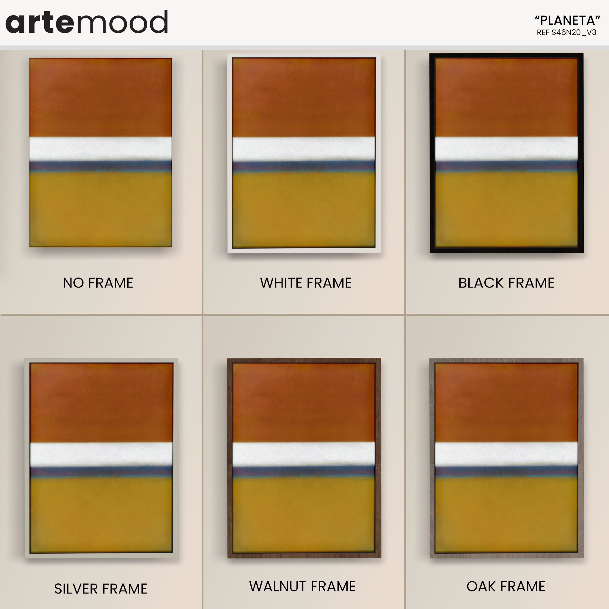 Color Field Artwork Print On Canvas - Minimalist, Zen, Orange, Brown, Gold, Rothko Style Wall Art Framed