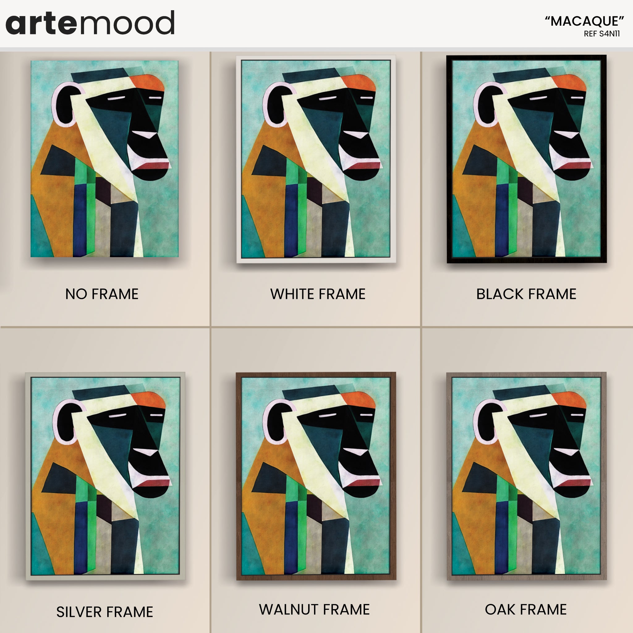 Monkey Artwork Print - Primate Art Print - Figurative Animal Modern Art, Monkey Artwork