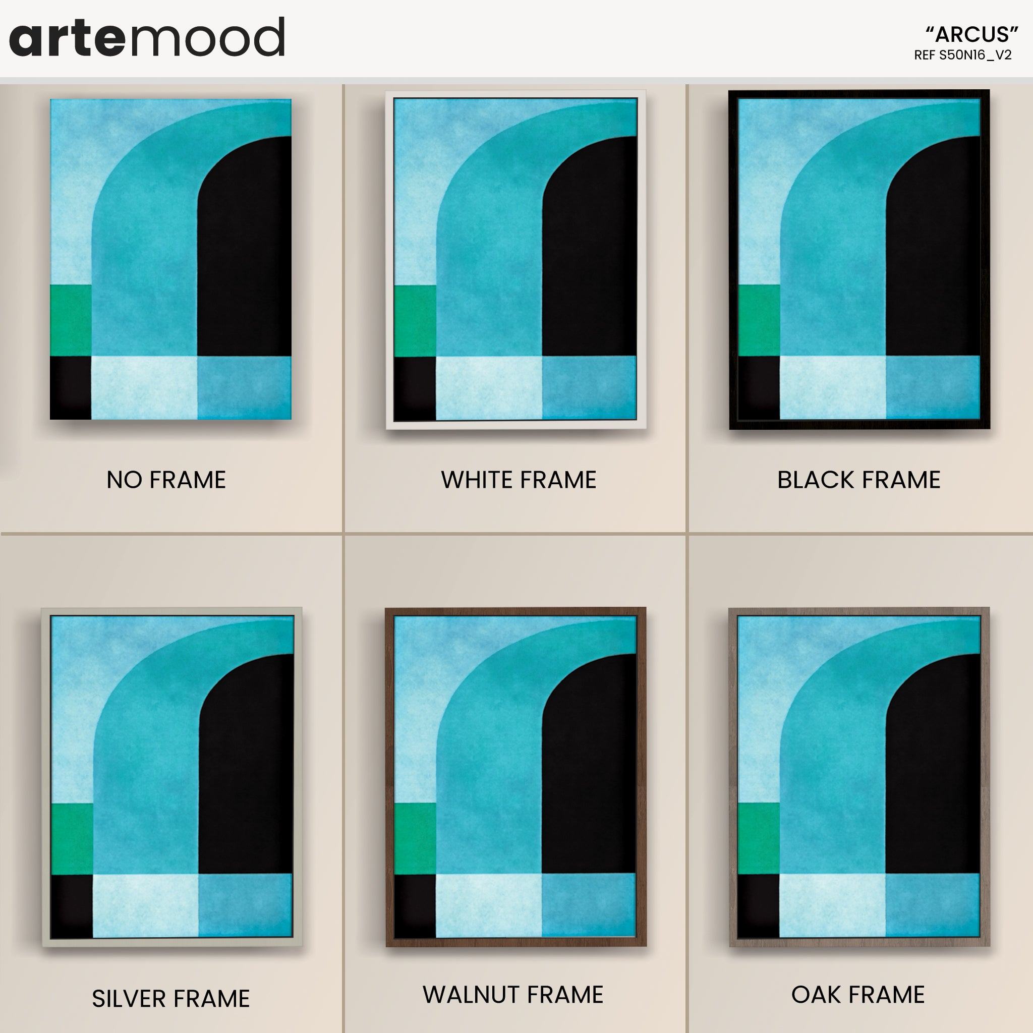 Abstract Artwork Print On Canvas - Minimalist Architectural Geometric Art Blue Colors