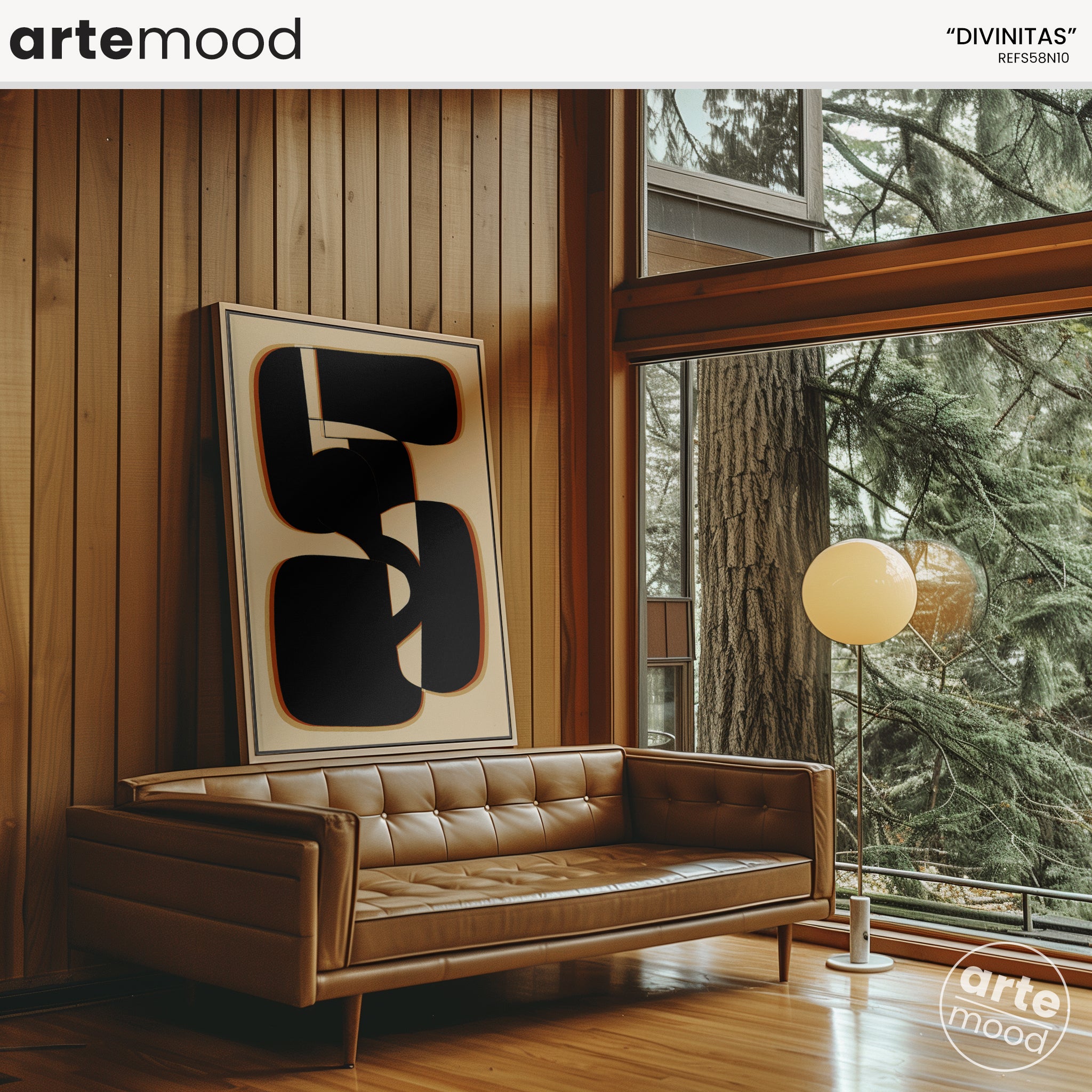 Abstract Artwork Print On Canvas - Minimalist Geometric Modern Art - Black, White, Beige, Neutral Tones, Contemporary Composition Print