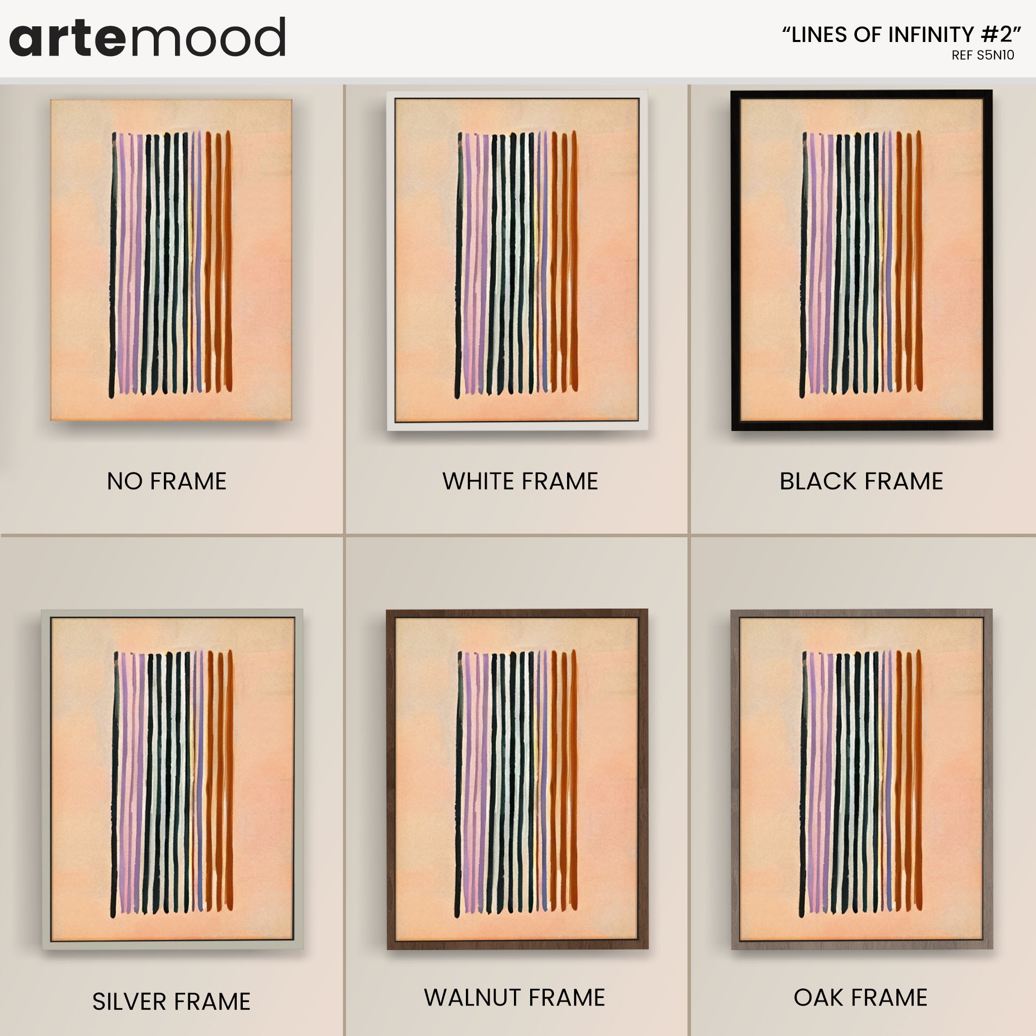 Abstract Artwork Print - Modern Art Canvas - Vertical Lines Composition Wall Art Minimal Beige