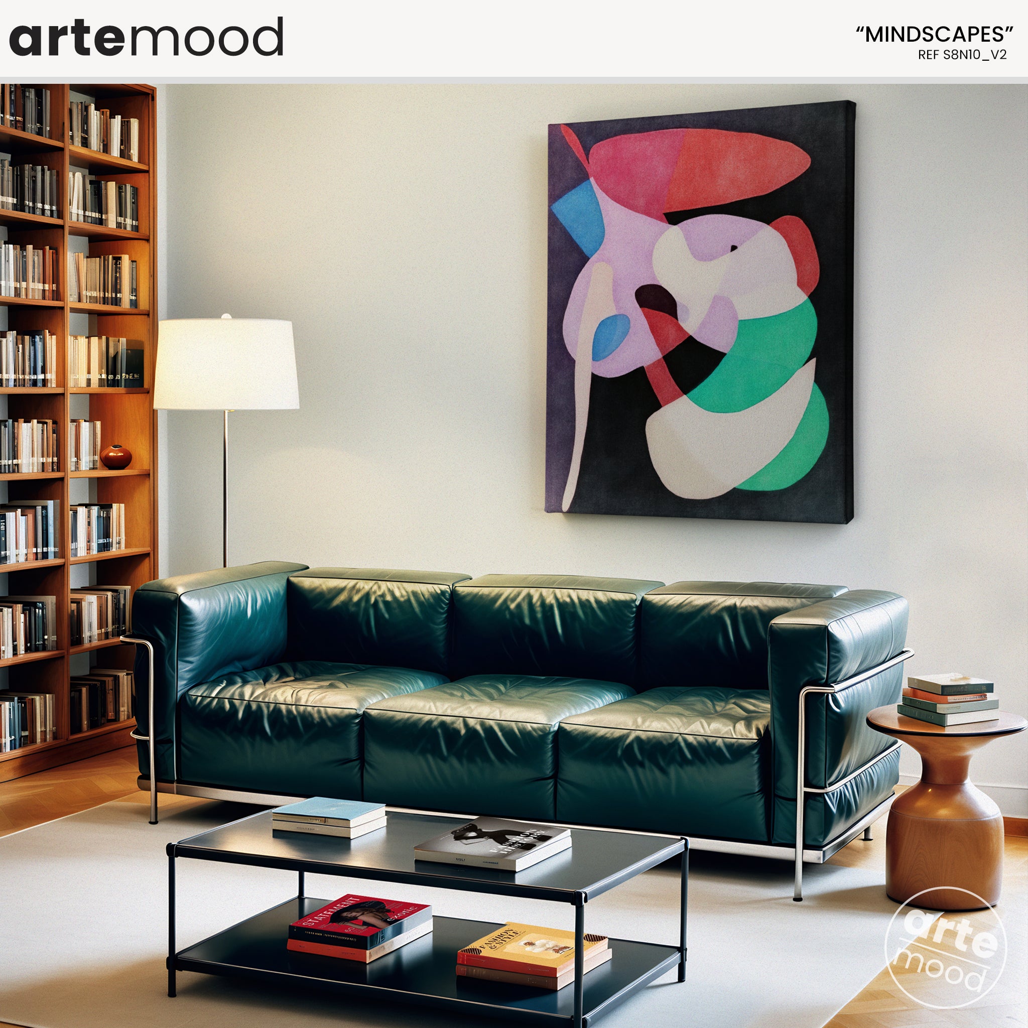 Abstract Artwork Print On Canvas - Minimalist Geometric Modern Art - Red, Blue, Green, Vibrant Colors Contemporary Composition