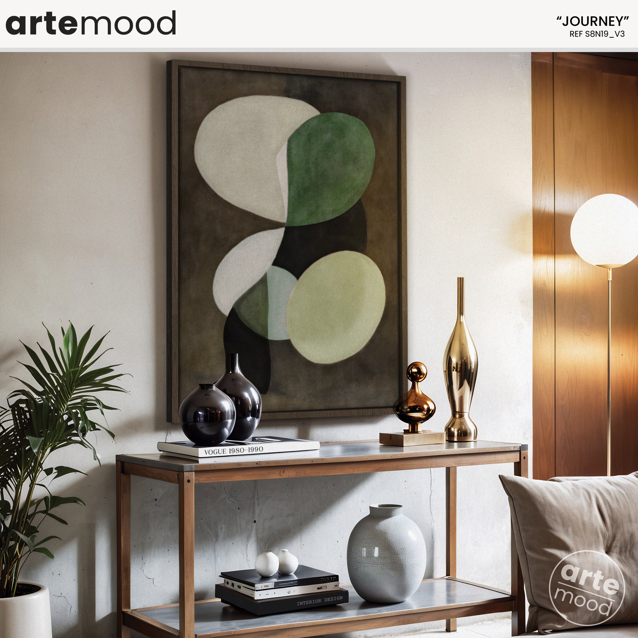 Abstract Artwork Print On Canvas - Minimalist Composition - Zen Wall Art Canvas - Green Tones