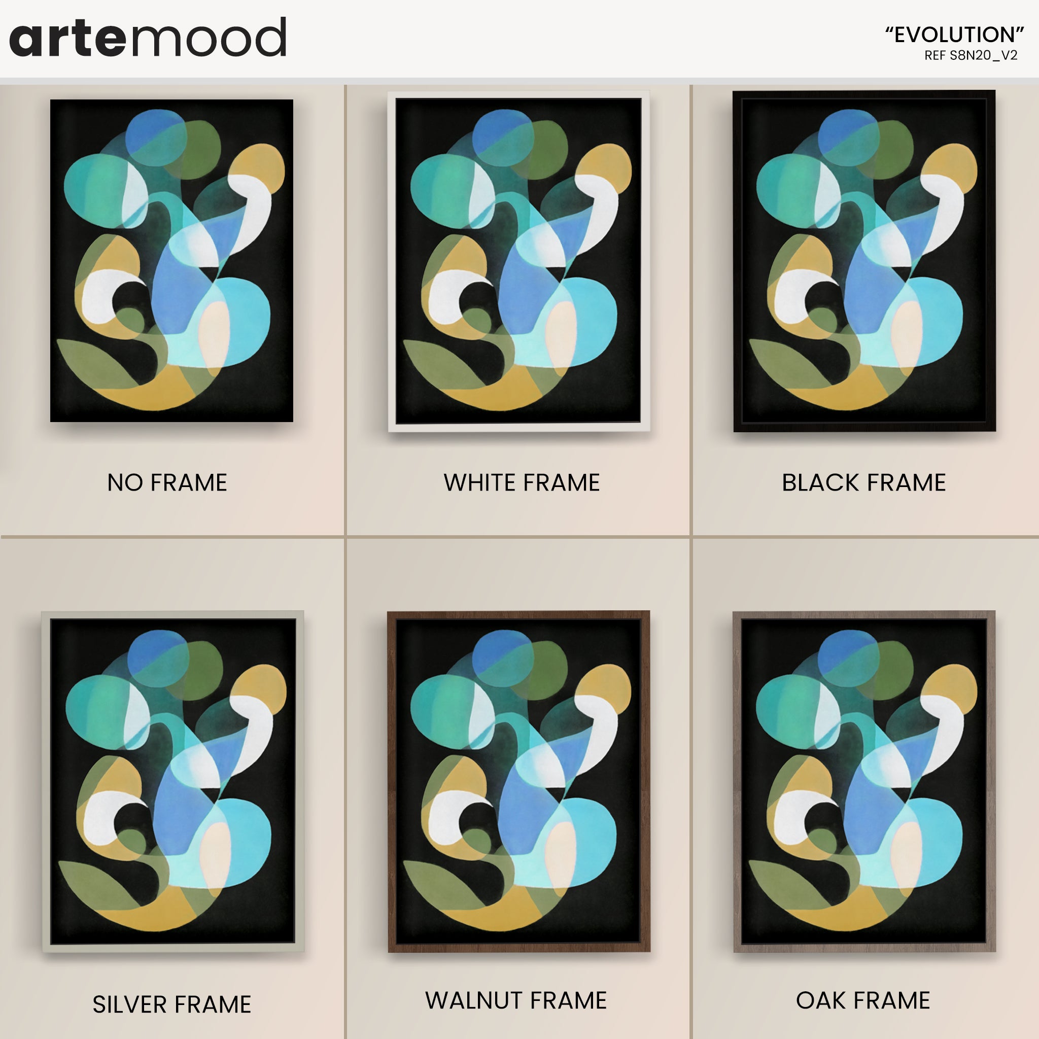 Abstract Artwork Print - Modern Art Canvas - Fluid Forms Color Art, Expressive, Organic Art