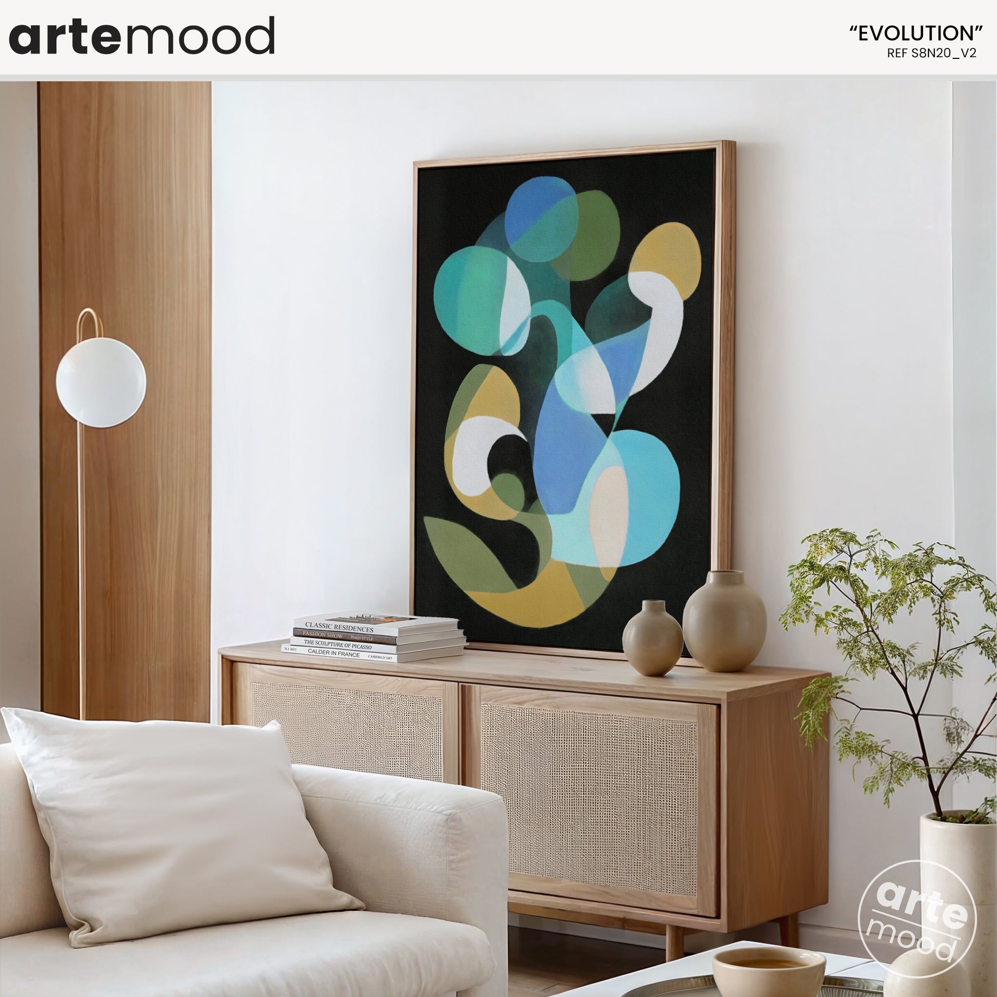 Abstract Artwork Print - Modern Art Canvas - Fluid Forms Color Art, Expressive, Organic Art