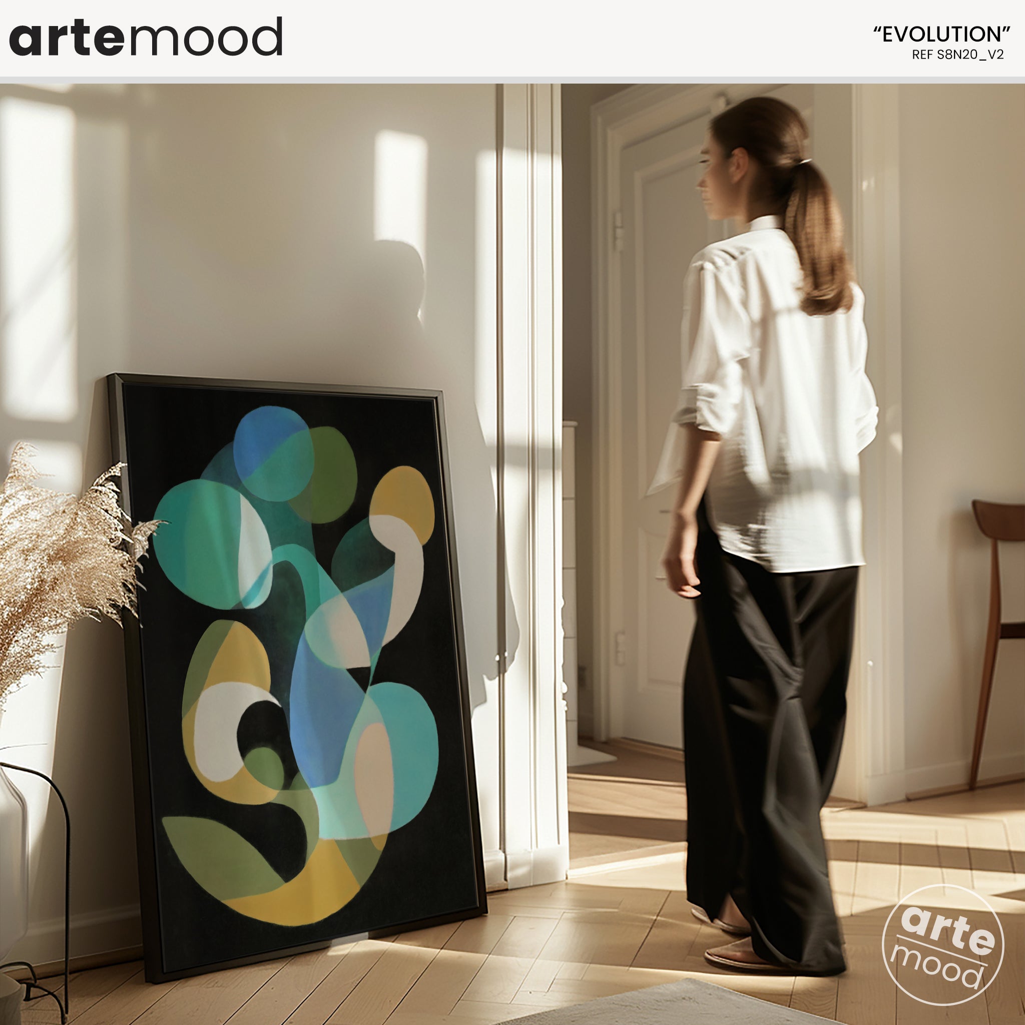 Abstract Artwork Print - Modern Art Canvas - Fluid Forms Color Art, Expressive, Organic Art