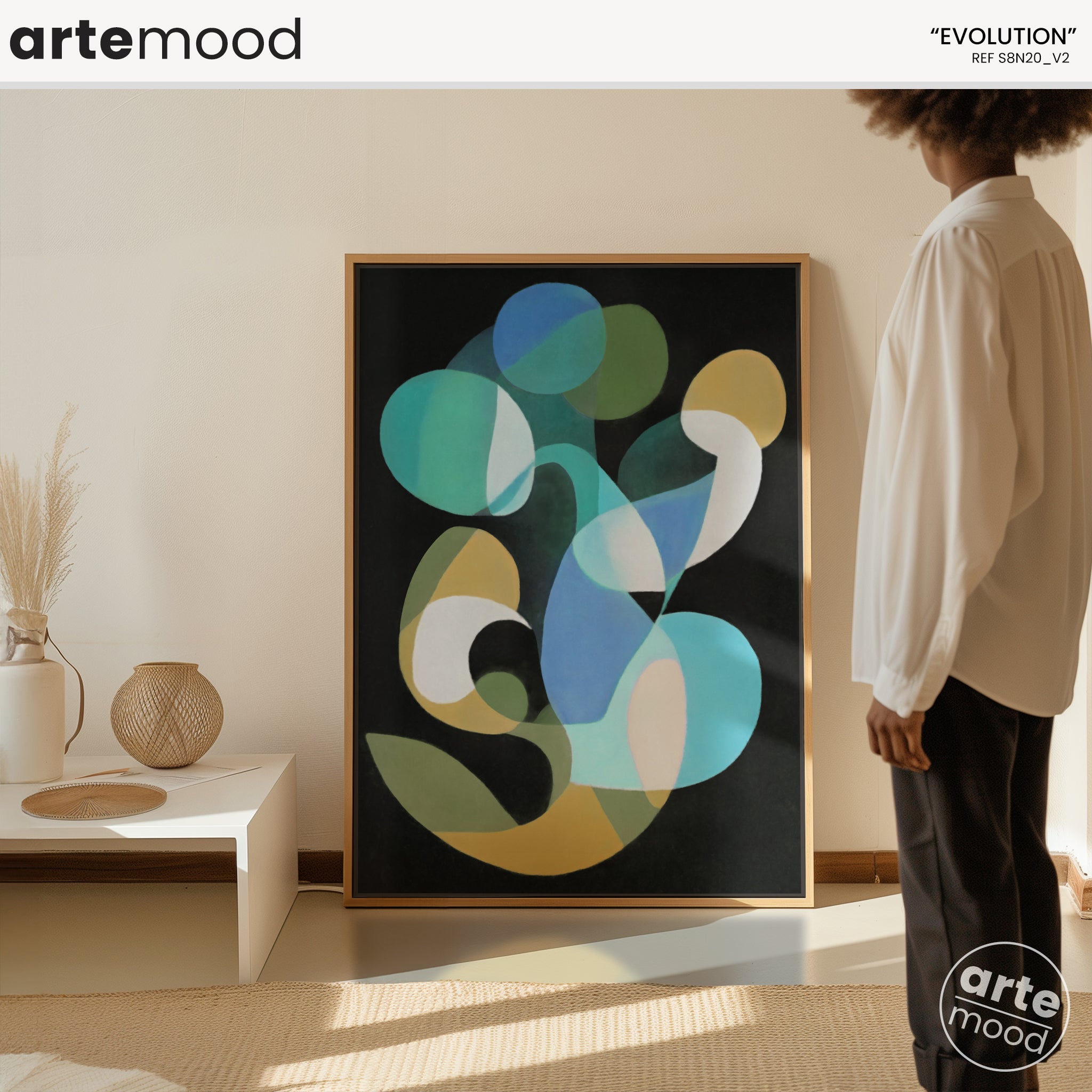 Abstract Artwork Print - Modern Art Canvas - Fluid Forms Color Art, Expressive, Organic Art