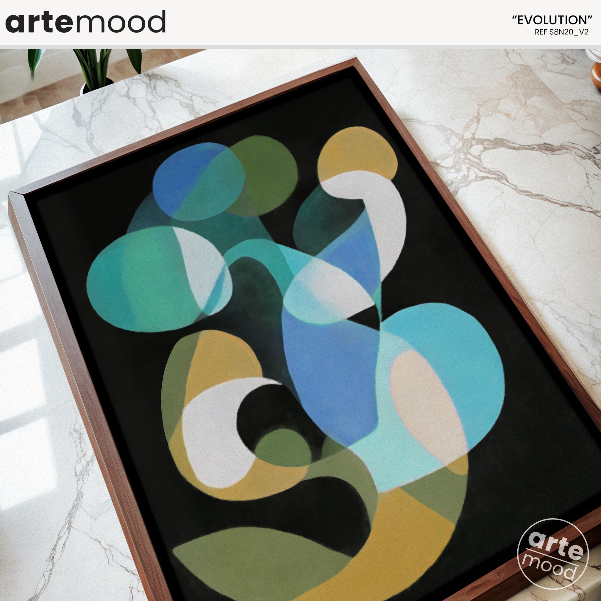 Abstract Artwork Print - Modern Art Canvas - Fluid Forms Color Art, Expressive, Organic Art