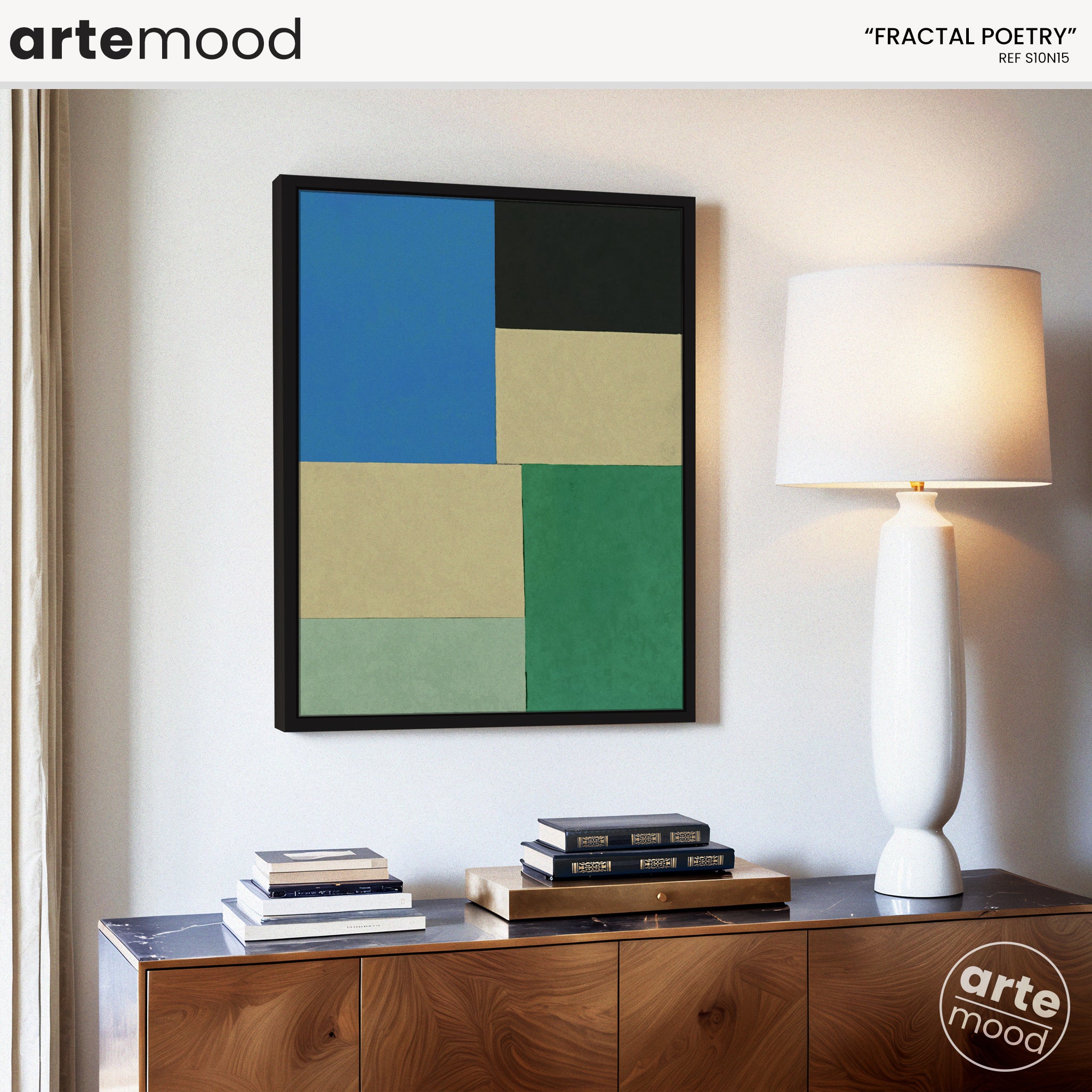 Color Field Artwork Print On Canvas - Minimalist, Zen, Blue, Green, Black, Contemporary Minimalist Art