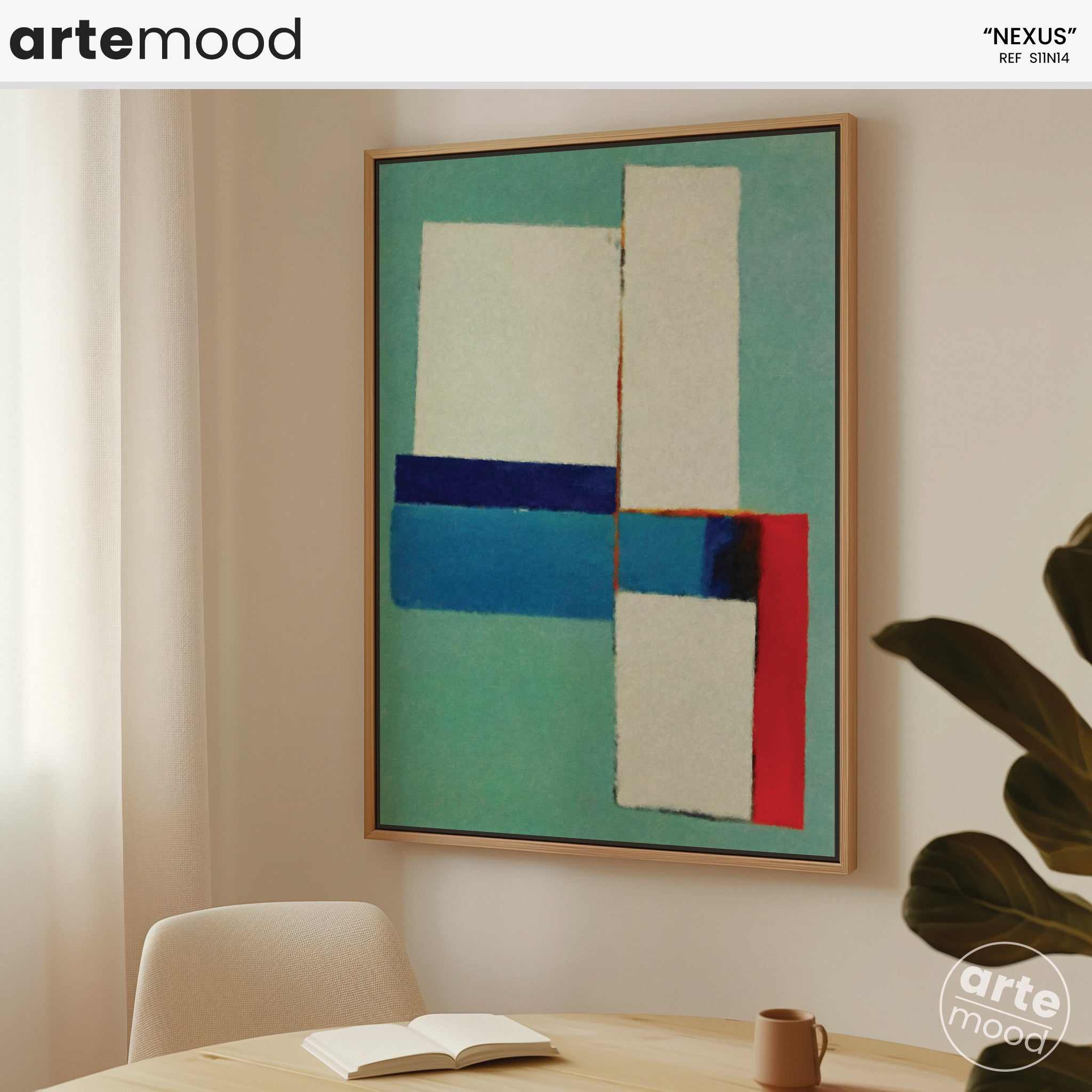 Abstract Artwork Print On Canvas - Minimalist Modern Art - Blue, Green, Red, White