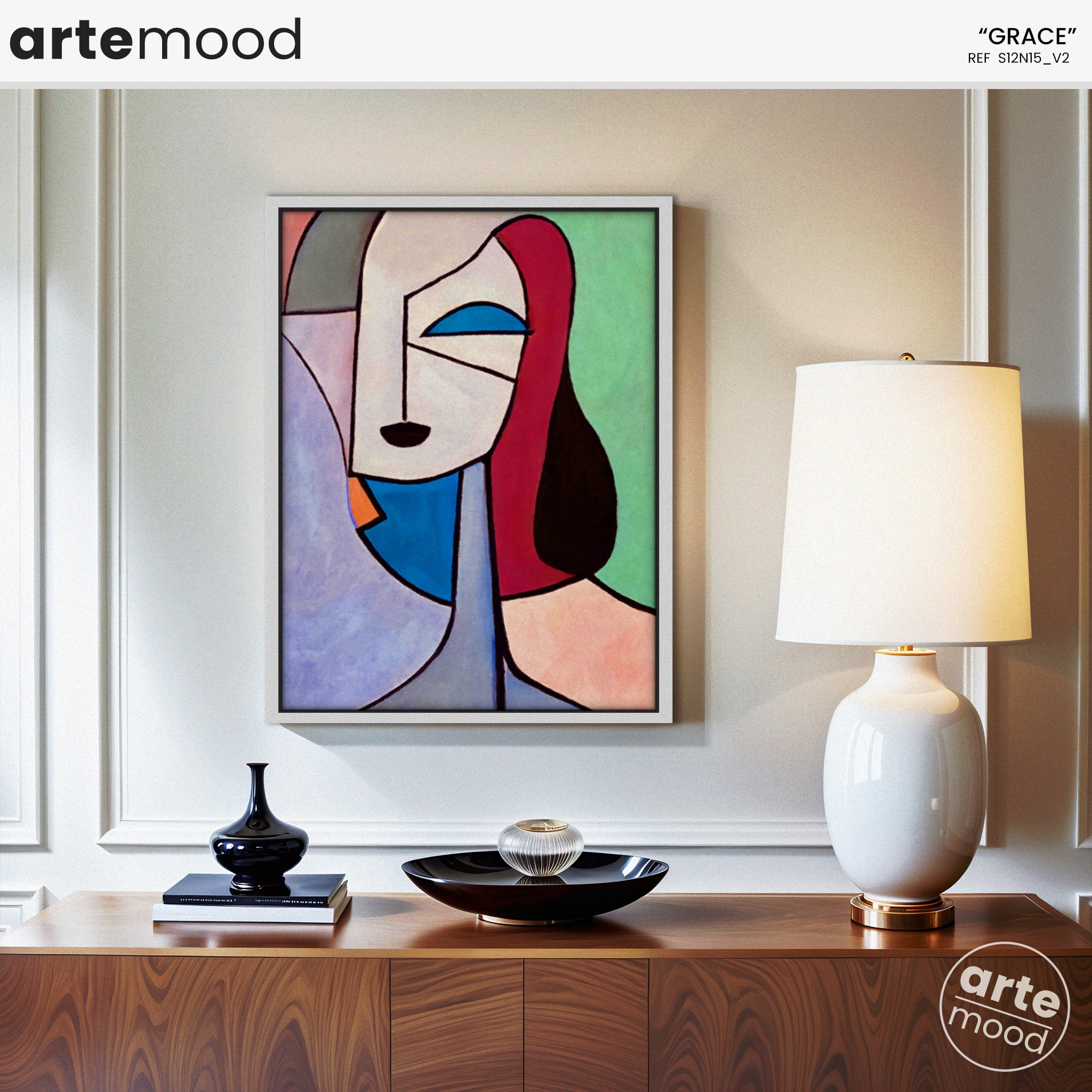 Woman Artwork Print - Picasso Inspired Art Print - Cubist Woman, Portrait, Face, Cubism, Geometric