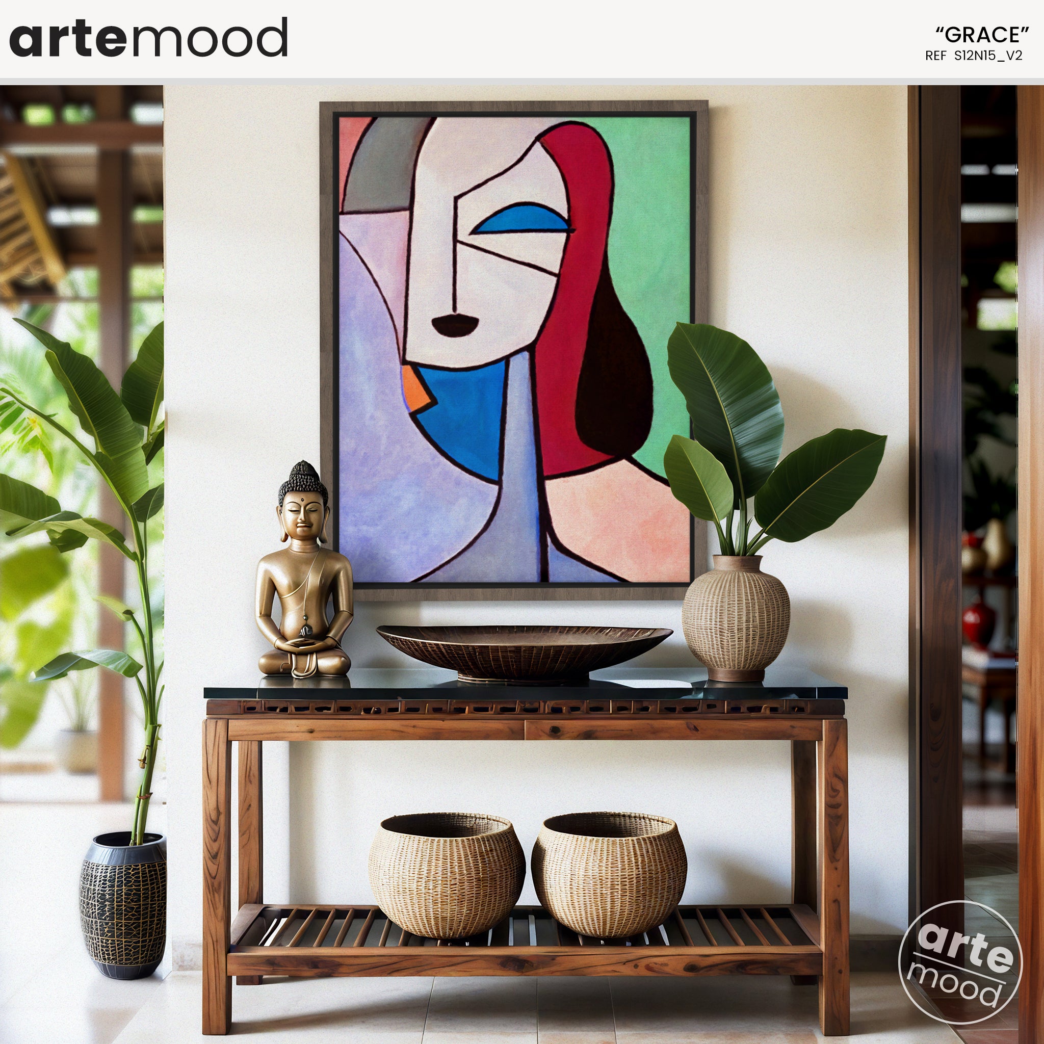 Woman Artwork Print - Picasso Inspired Art Print - Cubist Woman, Portrait, Face, Cubism, Geometric