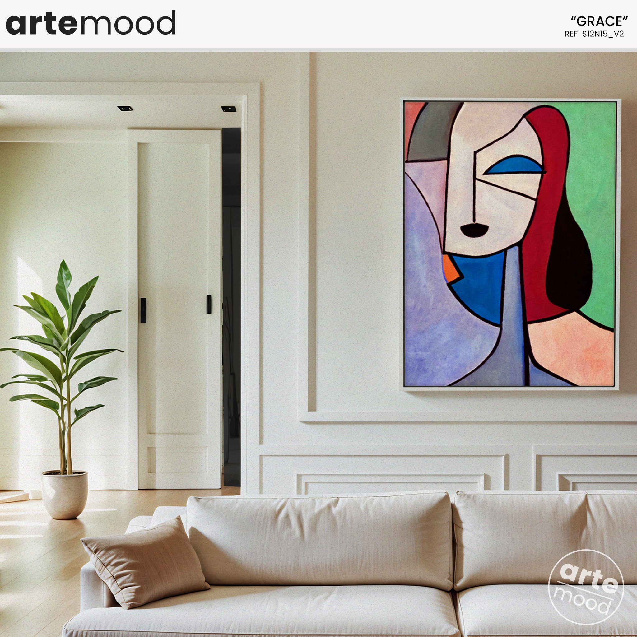 Woman Artwork Print - Picasso Inspired Art Print - Cubist Woman, Portrait, Face, Cubism, Geometric