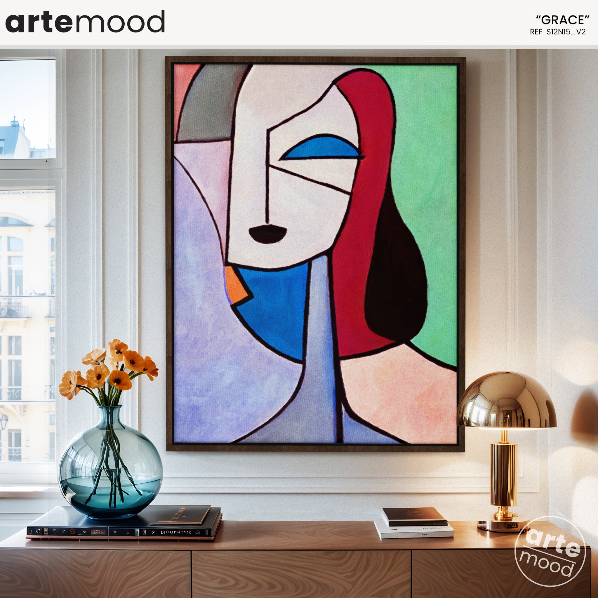 Woman Artwork Print - Picasso Inspired Art Print - Cubist Woman, Portrait, Face, Cubism, Geometric