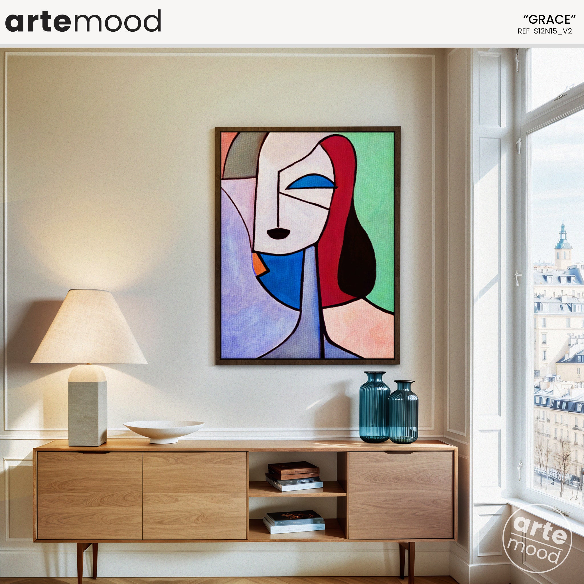 Woman Artwork Print - Picasso Inspired Art Print - Cubist Woman, Portrait, Face, Cubism, Geometric