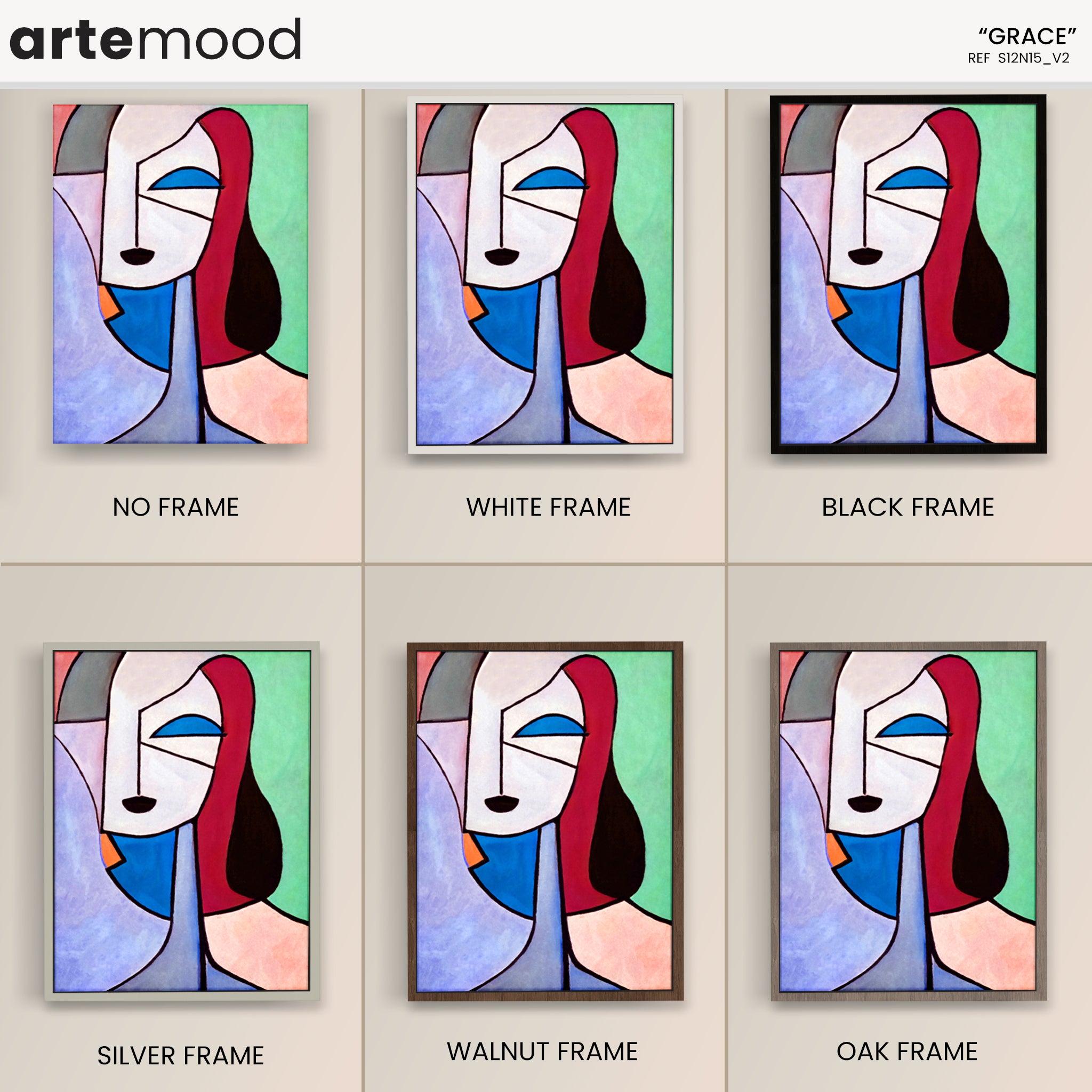 Woman Artwork Print - Picasso Inspired Art Print - Cubist Woman, Portrait, Face, Cubism, Geometric