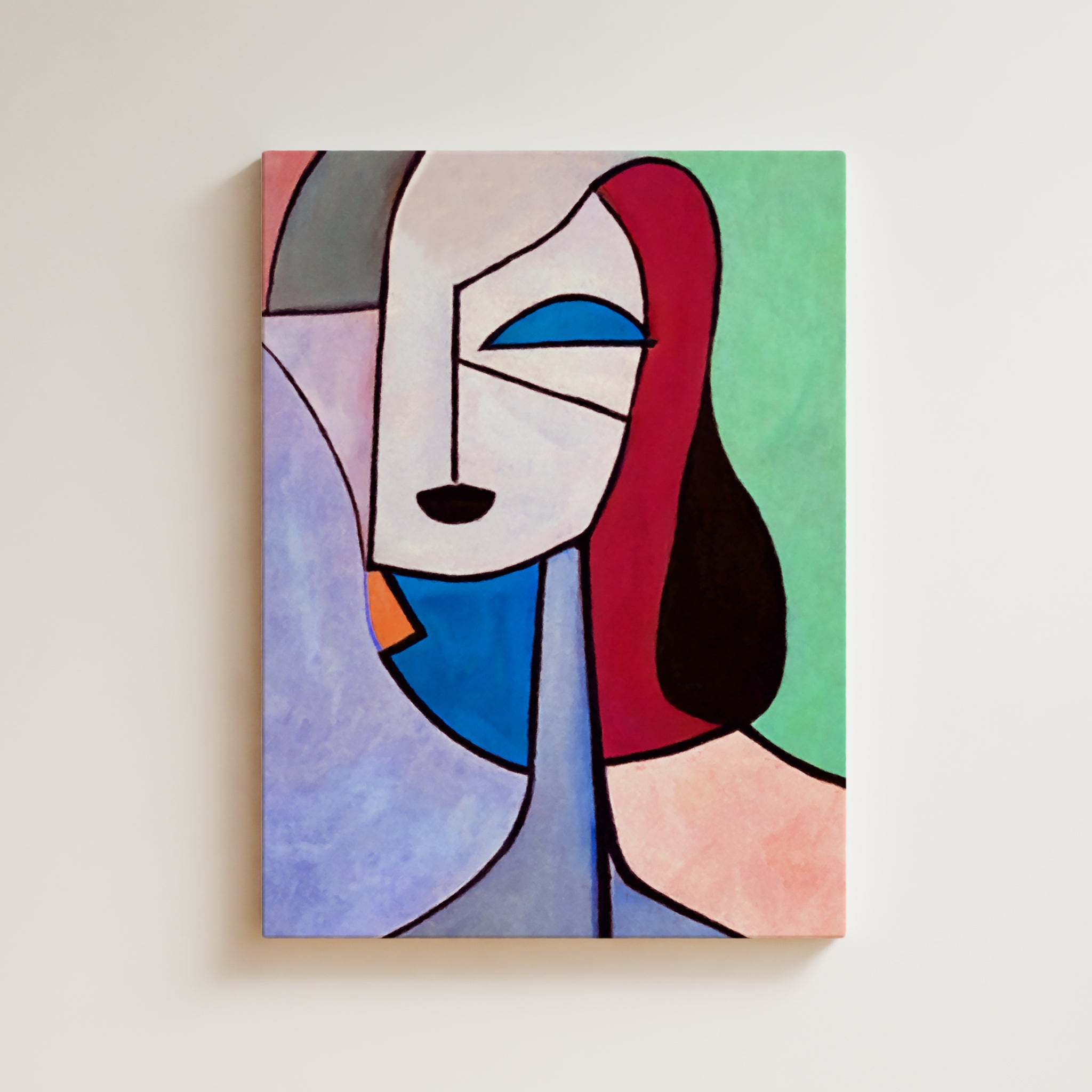 Woman Artwork Print - Picasso Inspired Art Print - Cubist Woman, Portrait, Face, Cubism, Geometric