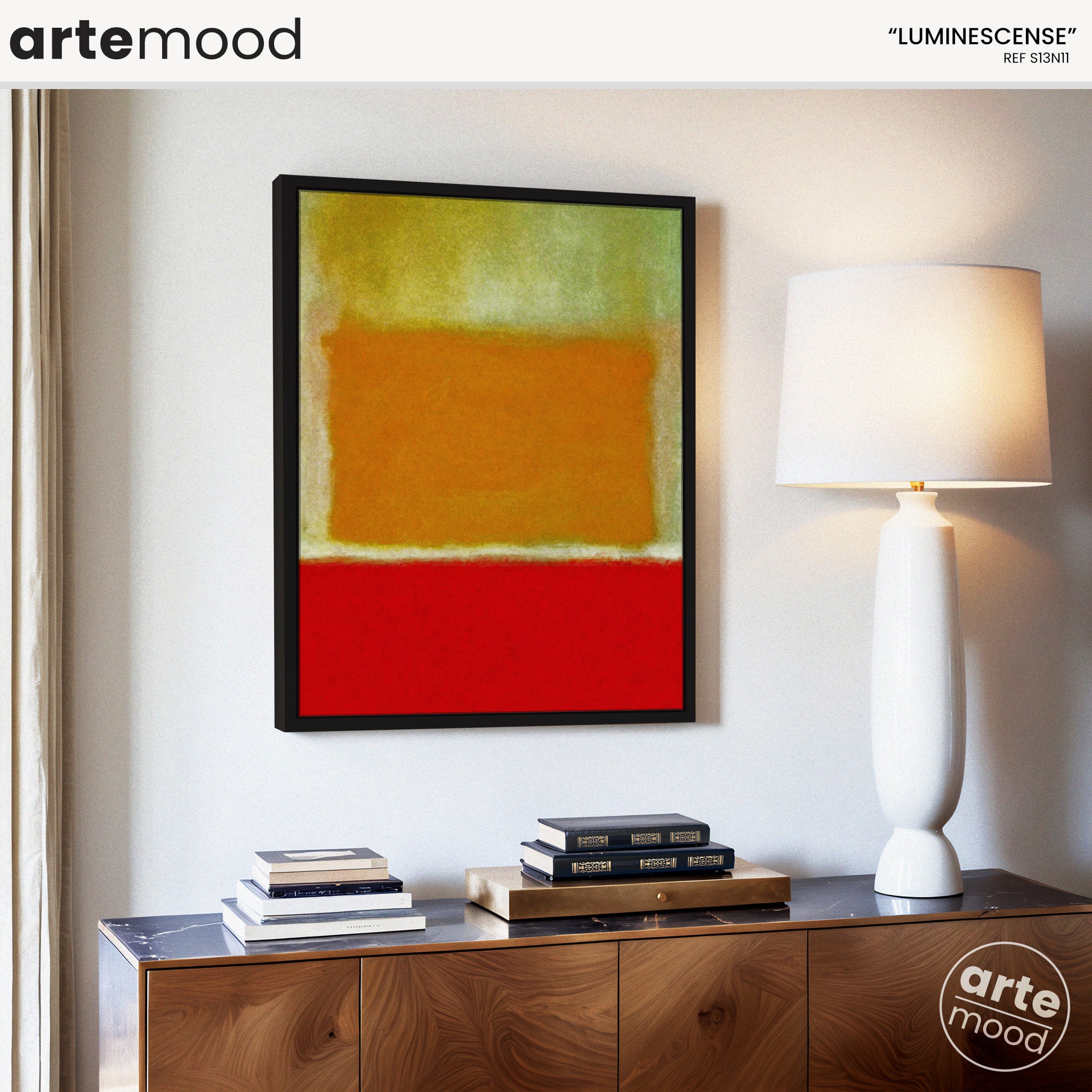 Color Field Artwork Print On Canvas - Minimalist, Zen, Yellow, Red, Orange, Rothko Wall Art Print