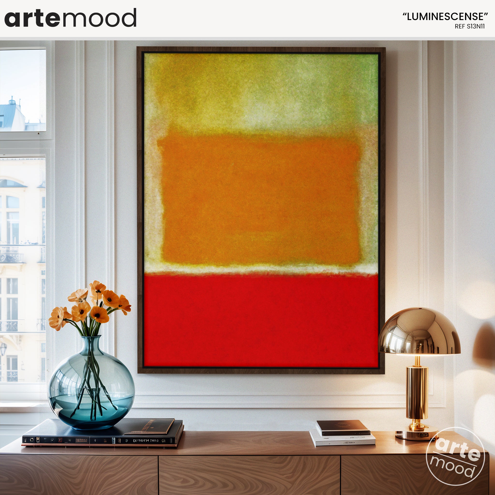 Color Field Artwork Print On Canvas - Minimalist, Zen, Yellow, Red, Orange, Rothko Wall Art Print