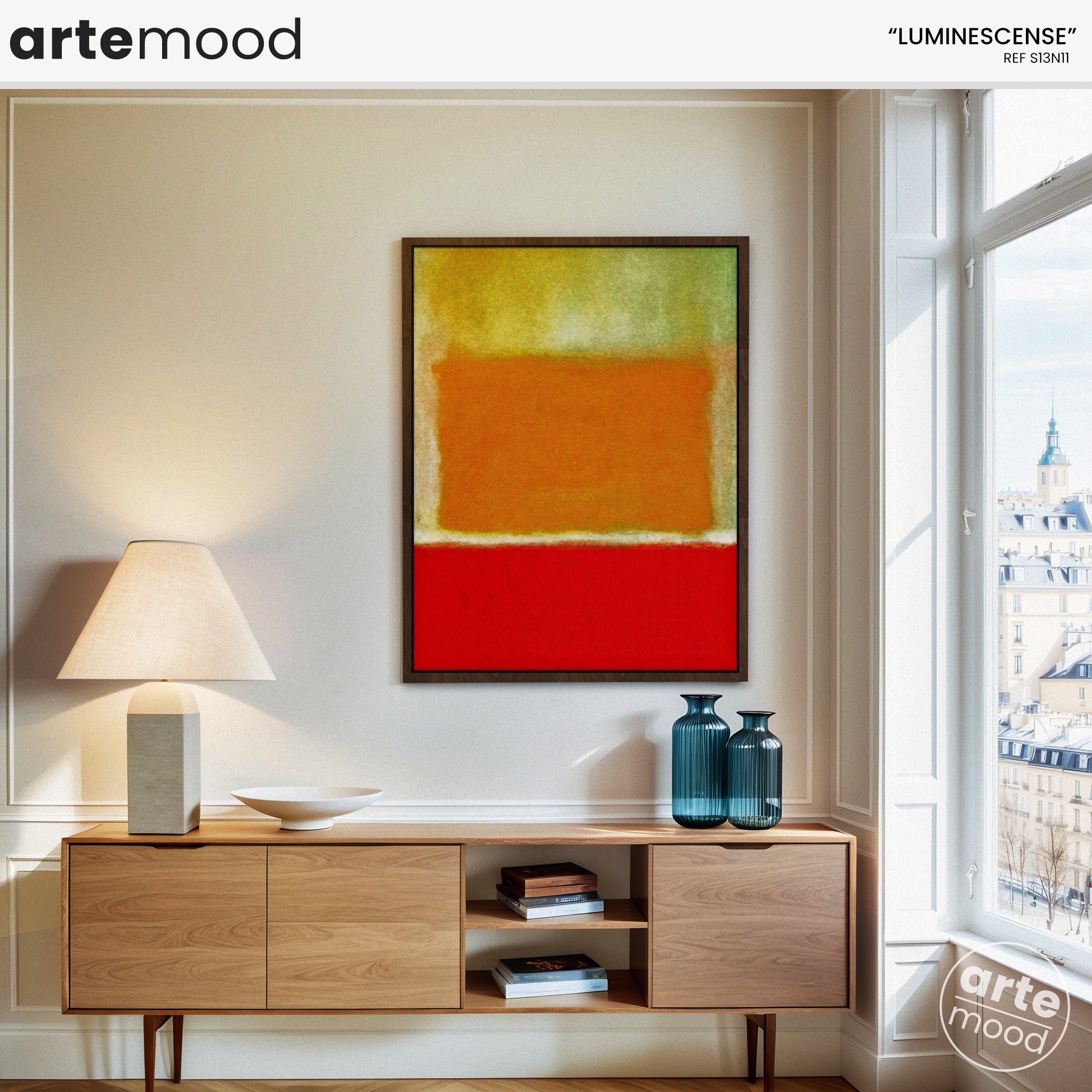 Color Field Artwork Print On Canvas - Minimalist, Zen, Yellow, Red, Orange, Rothko Wall Art Print