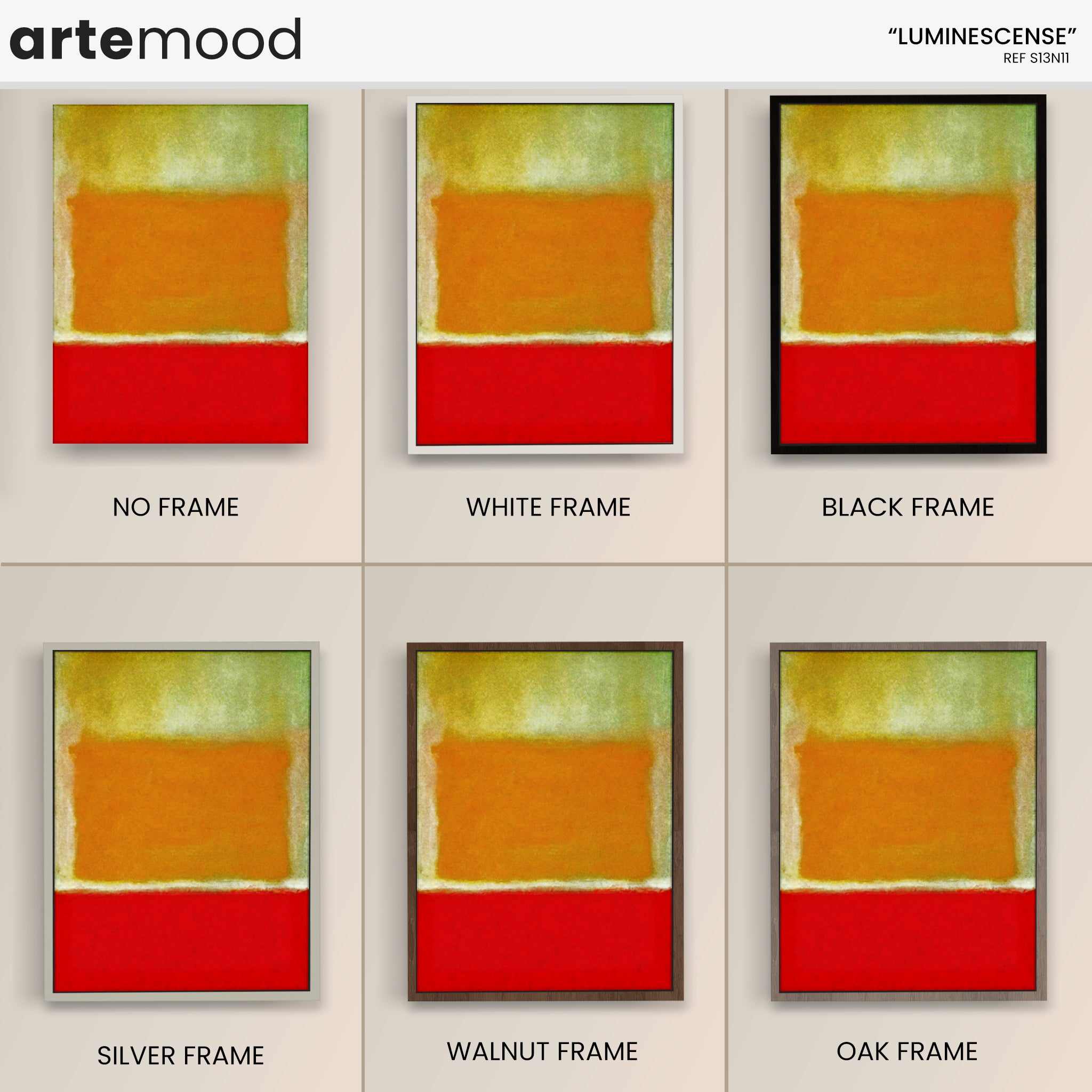 Color Field Artwork Print On Canvas - Minimalist, Zen, Yellow, Red, Orange, Rothko Wall Art Print