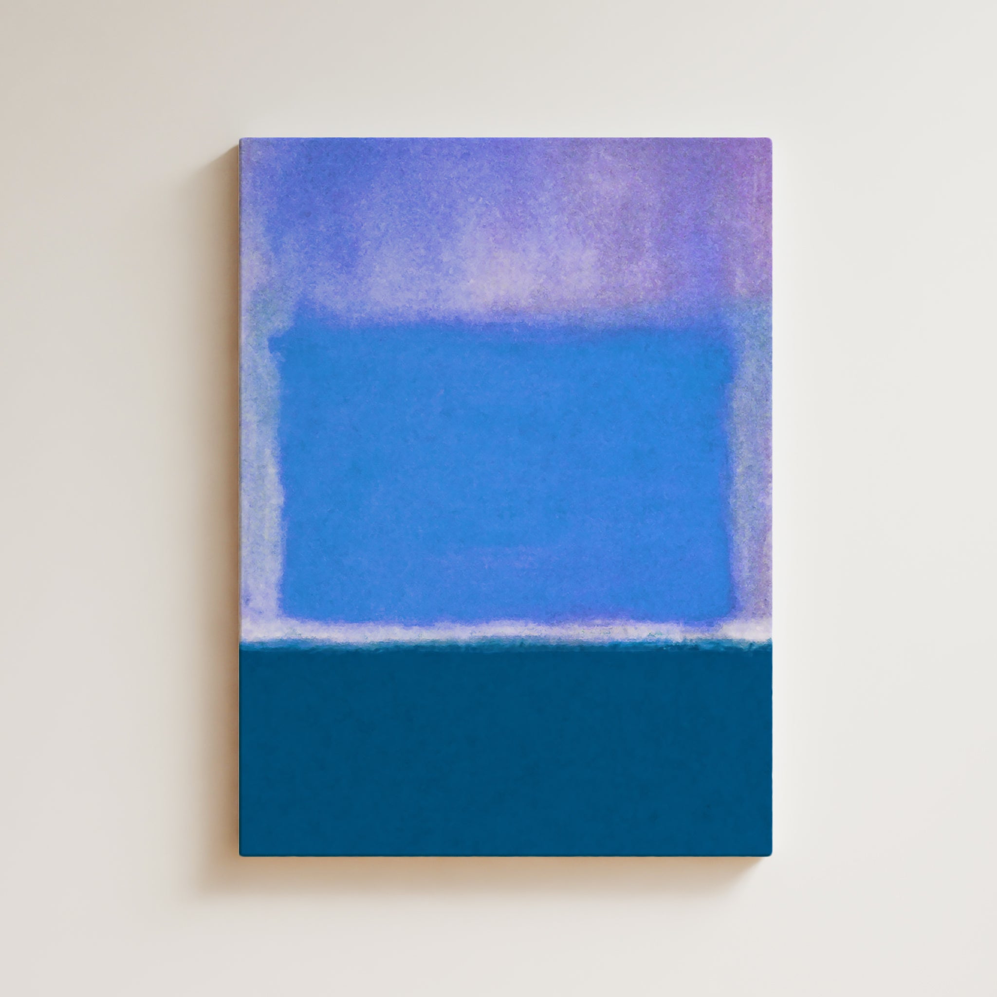 Color Field Artwork Print On Canvas - Minimalist, Zen, Violet, Blue, Expressive Rothko Style Wall Art