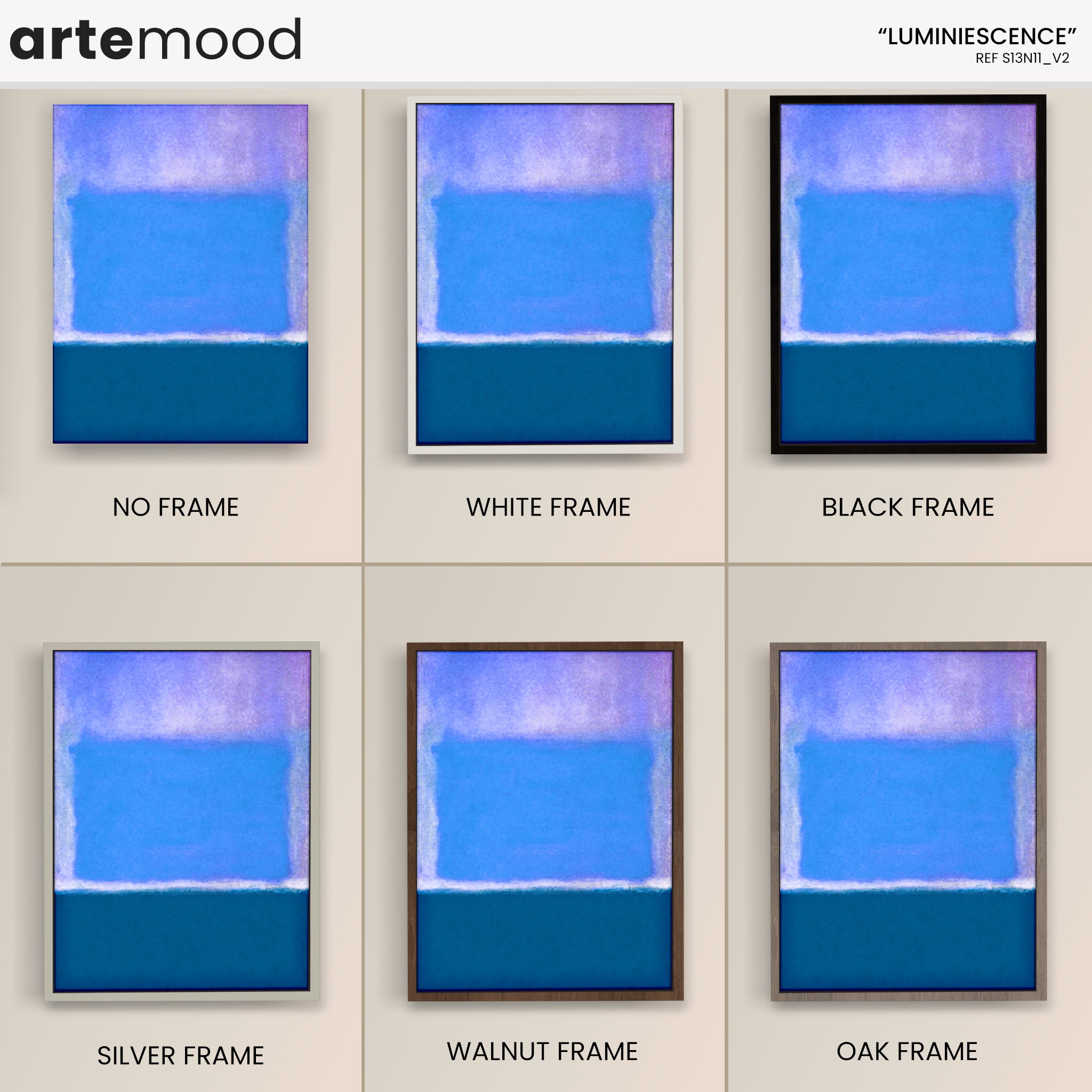 Color Field Artwork Print On Canvas - Minimalist, Zen, Violet, Blue, Expressive Rothko Style Wall Art