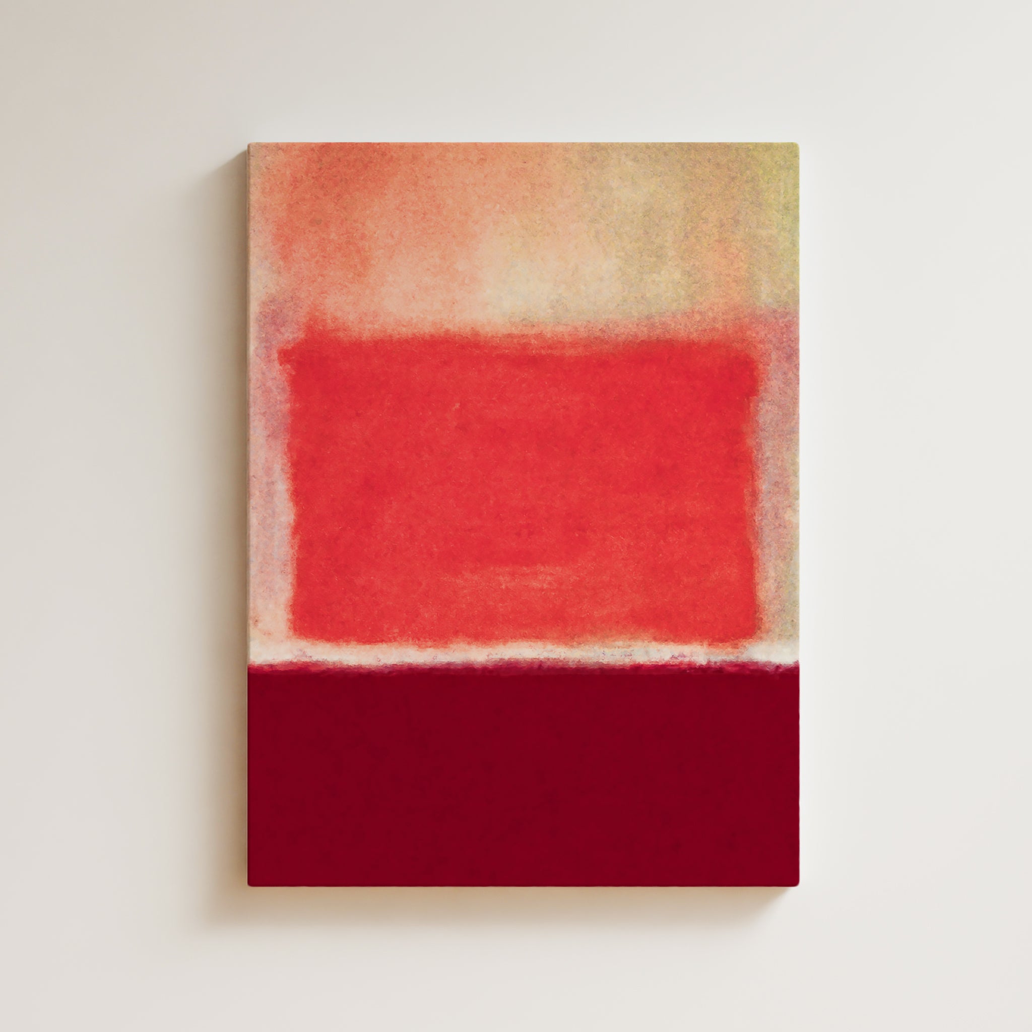 Color Field Artwork Print On Canvas - Minimalist, Zen, Red, Rothko Style Wall Chic Decor