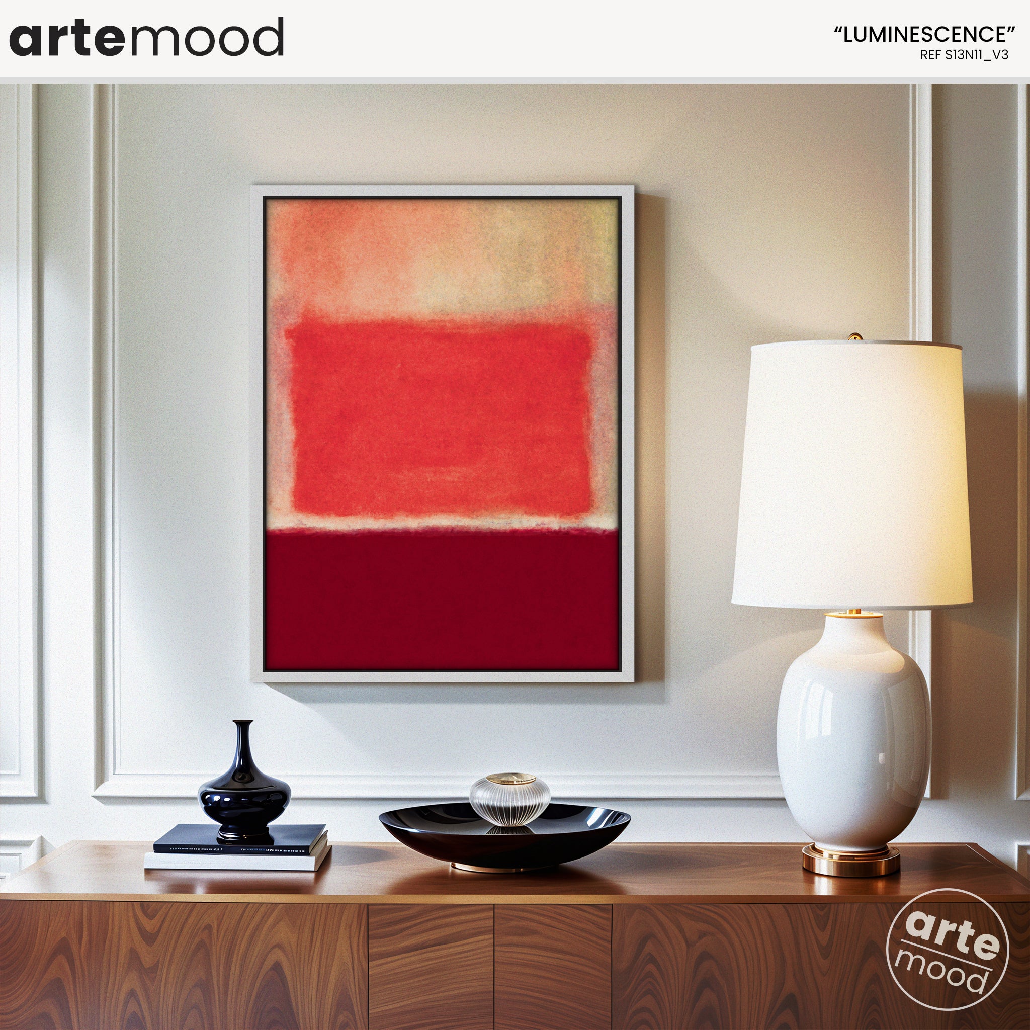 Color Field Artwork Print On Canvas - Minimalist, Zen, Red, Rothko Style Wall Chic Decor