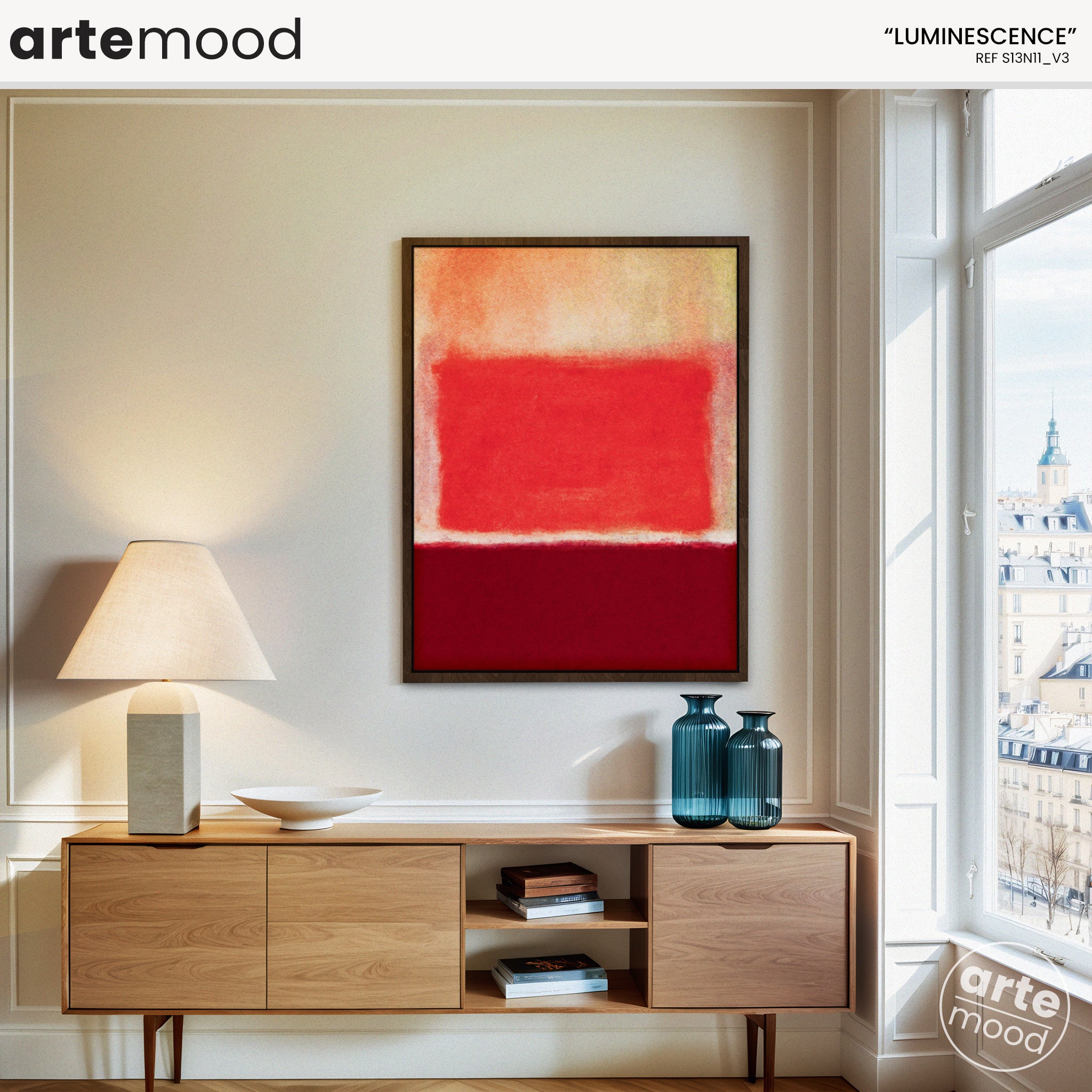 Color Field Artwork Print On Canvas - Minimalist, Zen, Red, Rothko Style Wall Chic Decor