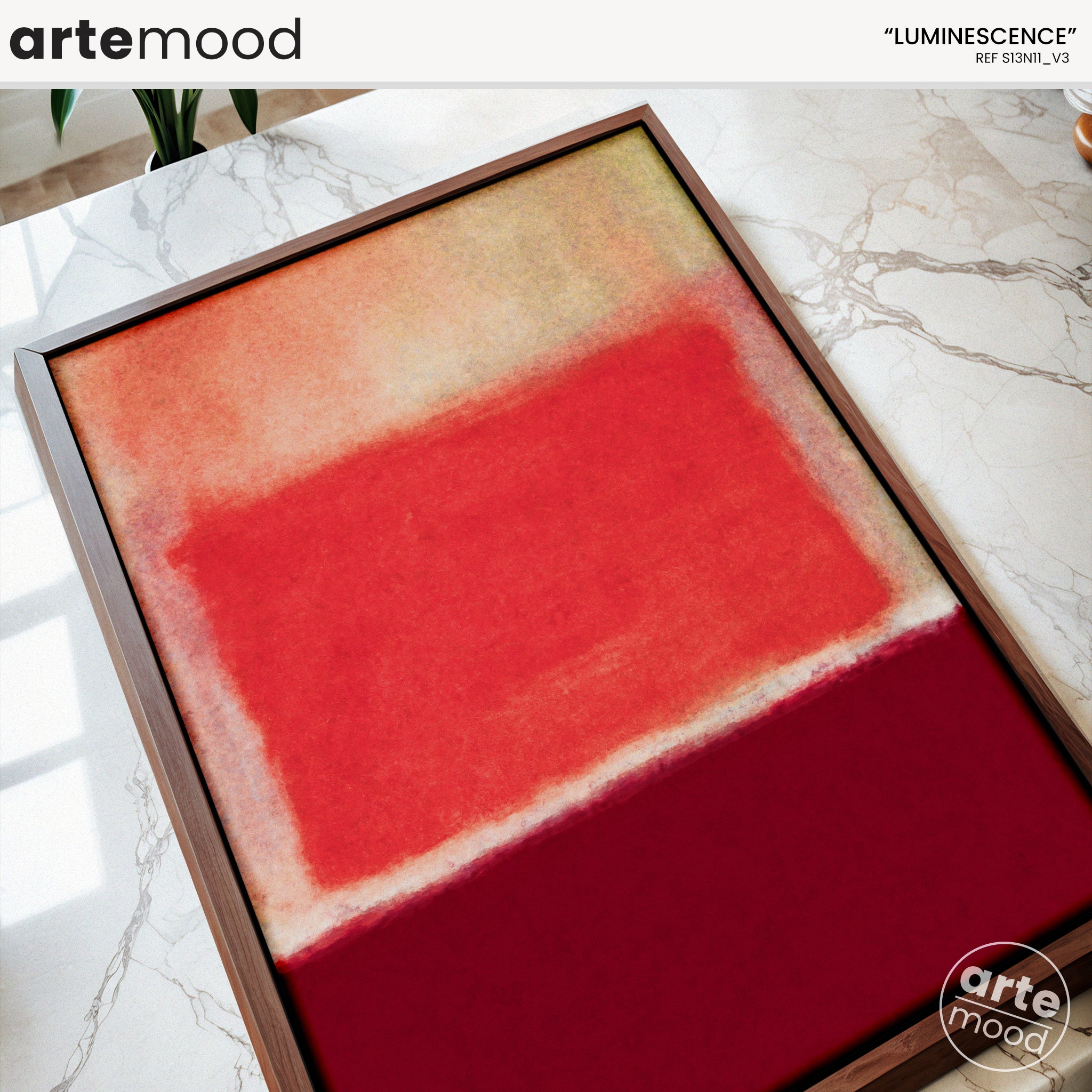 Color Field Artwork Print On Canvas - Minimalist, Zen, Red, Rothko Style Wall Chic Decor