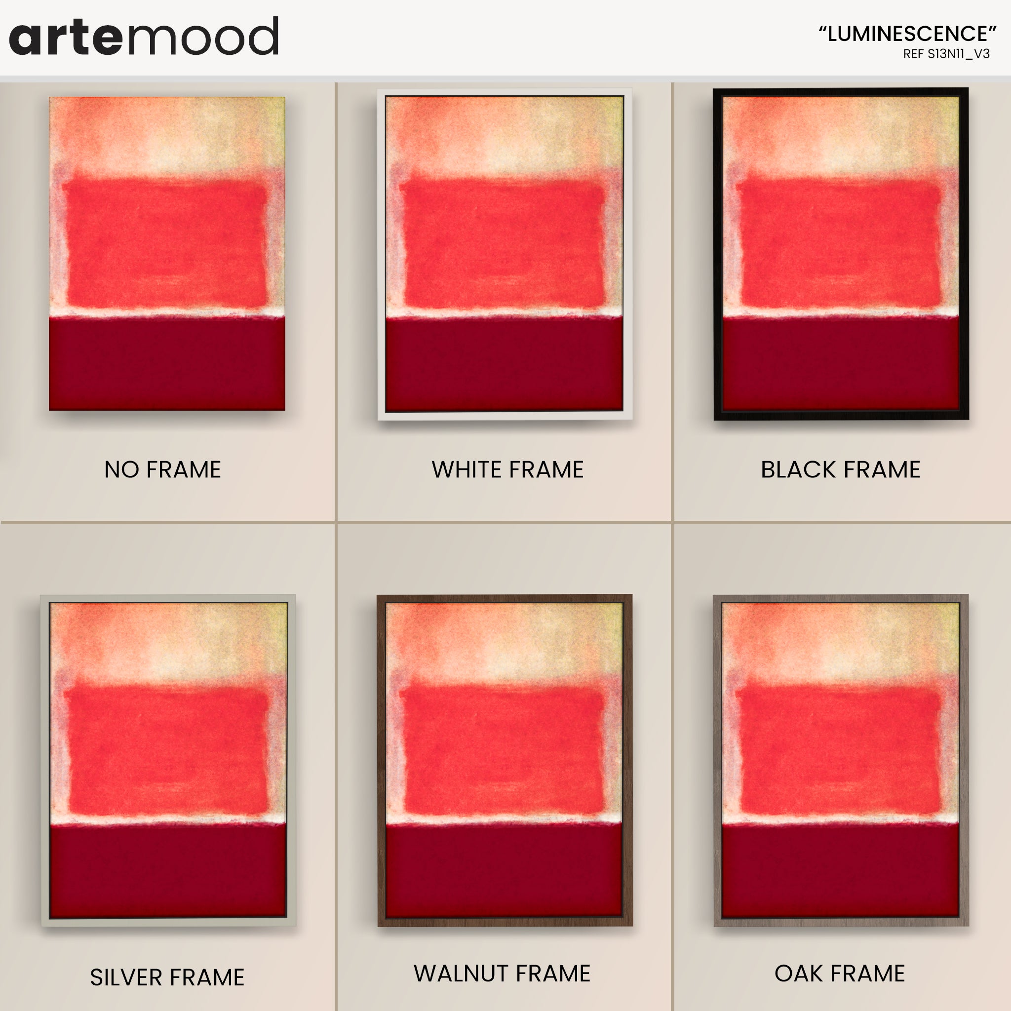 Color Field Artwork Print On Canvas - Minimalist, Zen, Red, Rothko Style Wall Chic Decor