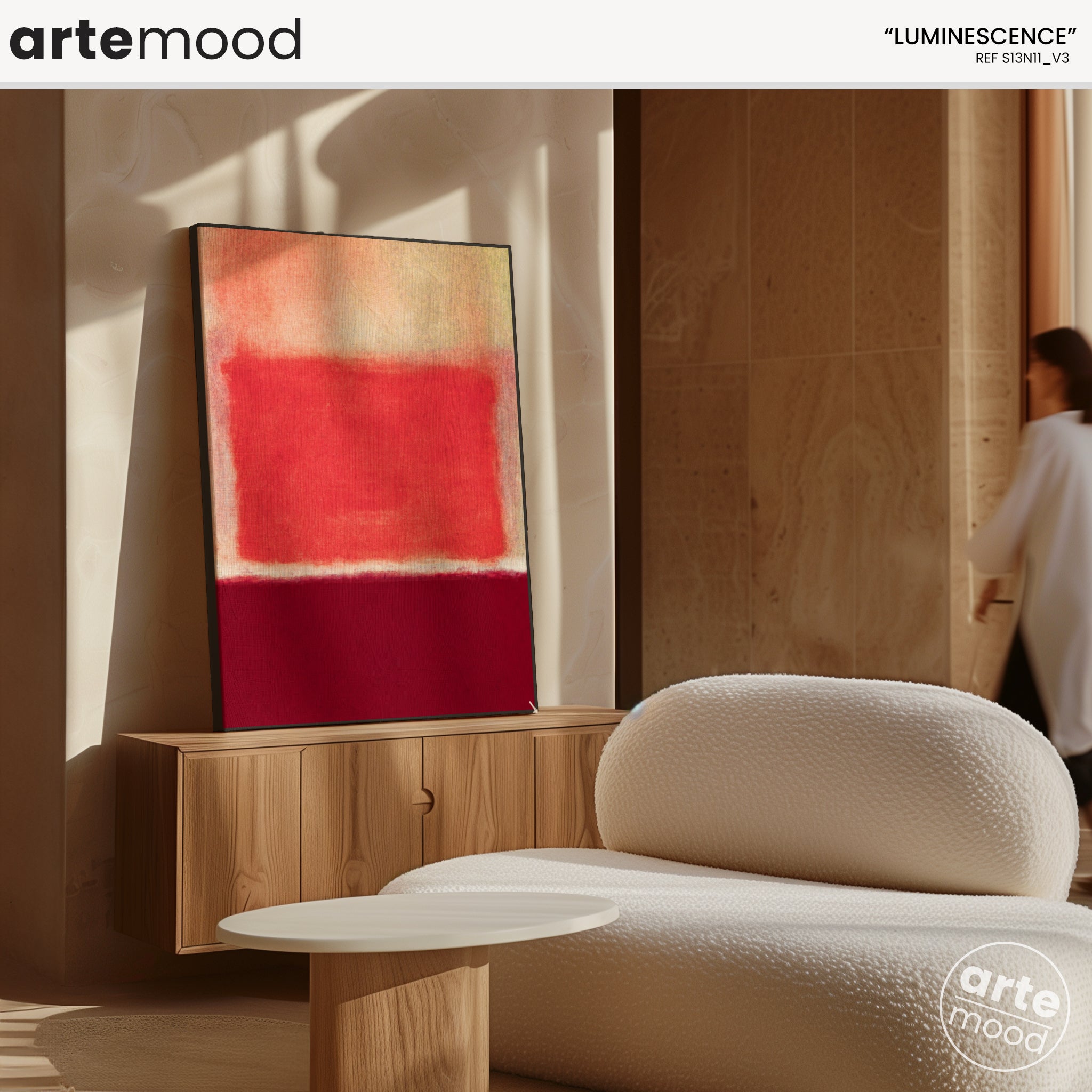 Color Field Artwork Print On Canvas - Minimalist, Zen, Red, Rothko Style Wall Chic Decor