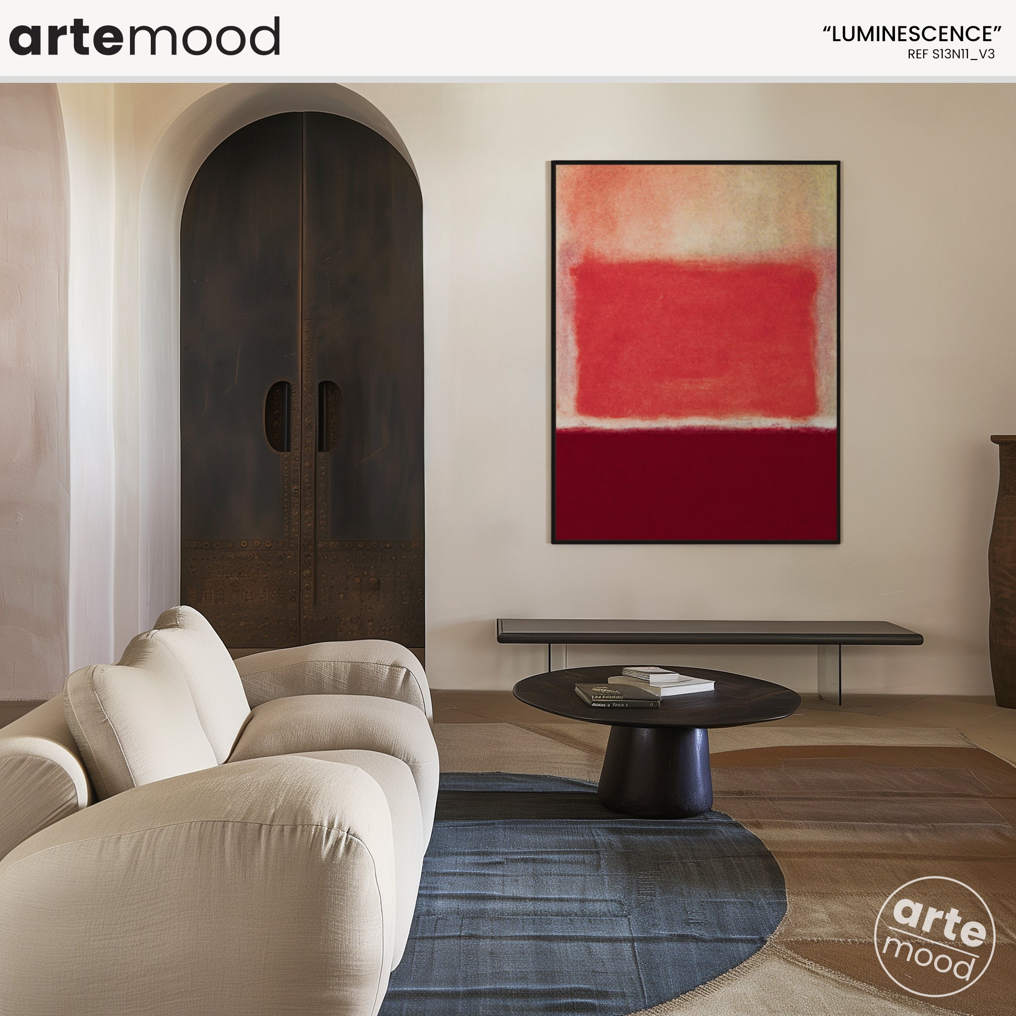 Color Field Artwork Print On Canvas - Minimalist, Zen, Red, Rothko Style Wall Chic Decor