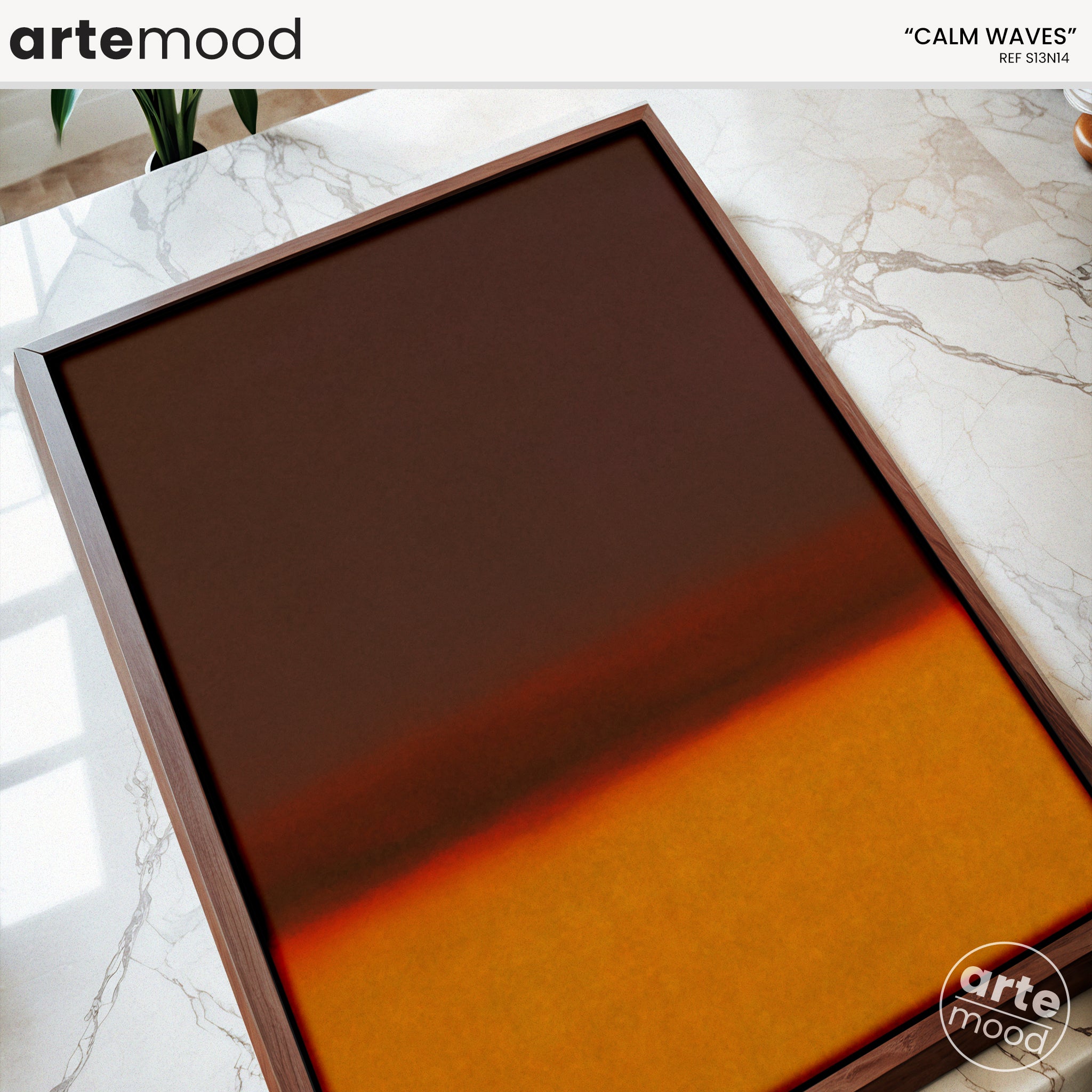 Color Field Artwork Print On Canvas - Minimalist, Zen, Orange, Sunburst, Yellow, Contemporary, Vibrant