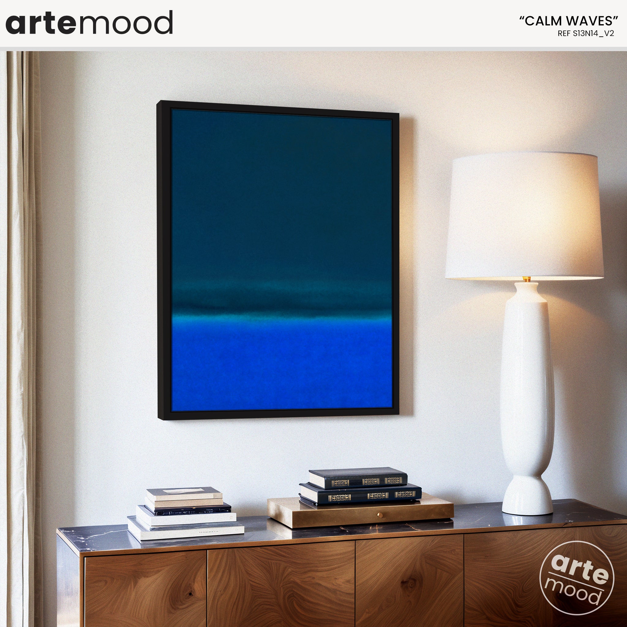 Color Field Artwork Print On Canvas - Minimalist, Zen, Blue Colors, Rothko Style, Chic Wall Art Print