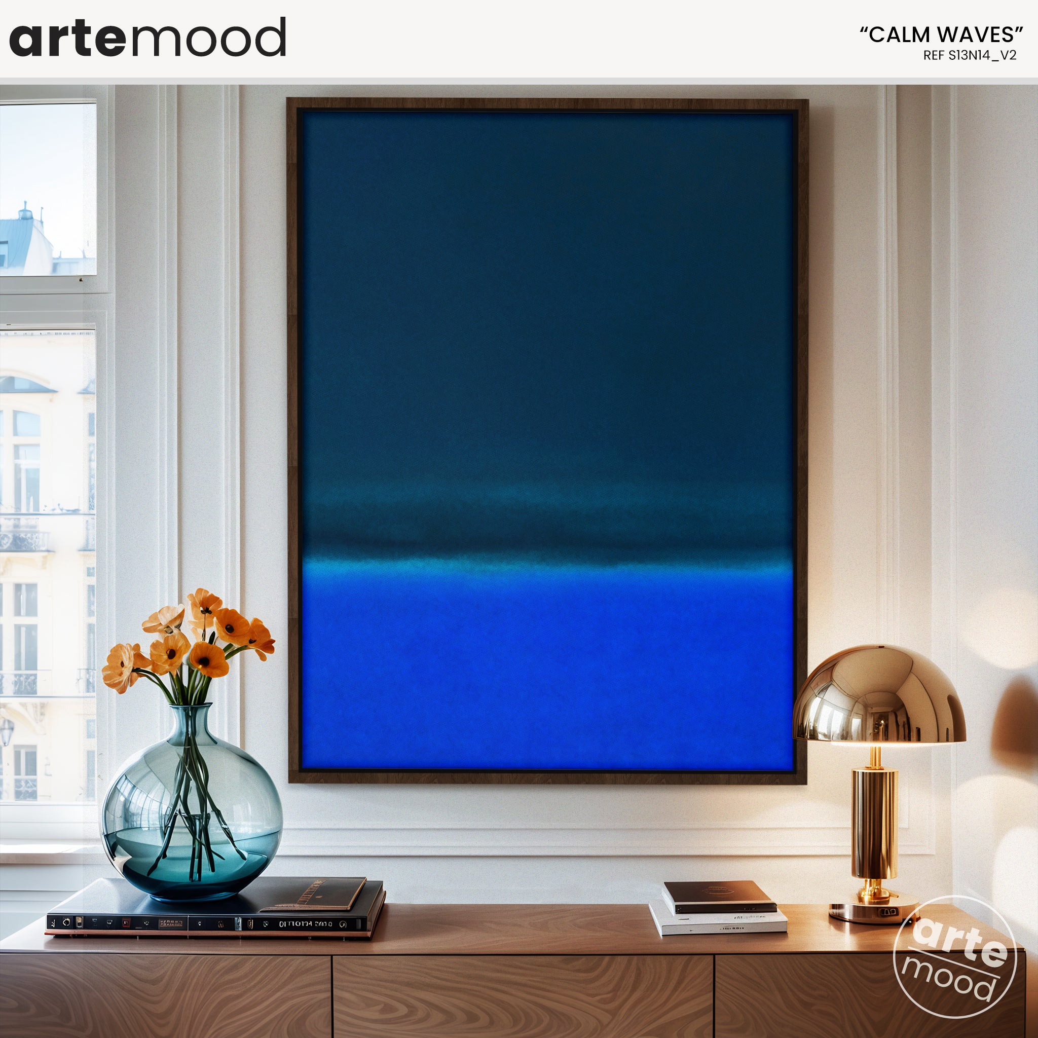 Color Field Artwork Print On Canvas - Minimalist, Zen, Blue Colors, Rothko Style, Chic Wall Art Print